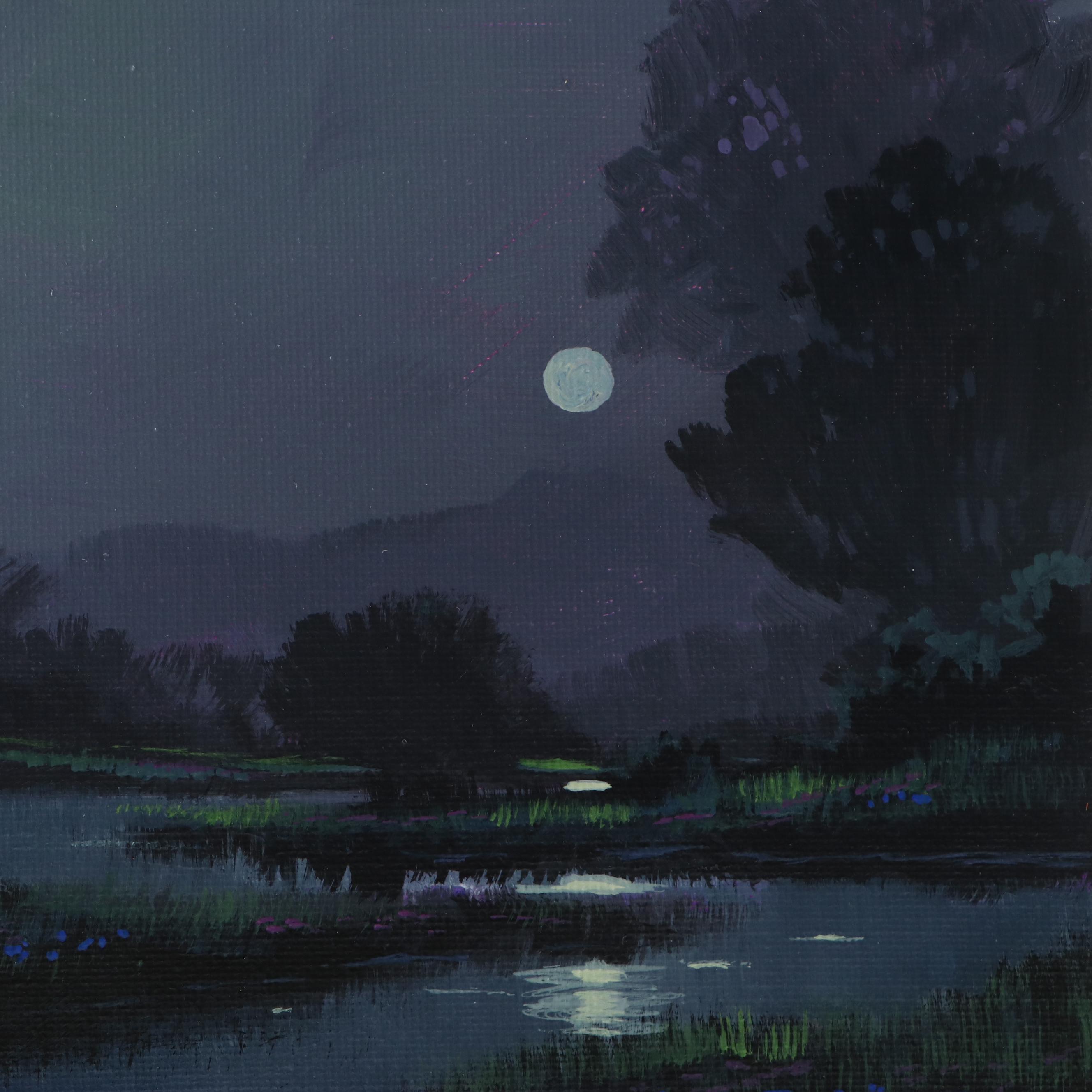 Doug "Bumo" Johnpeer Nocturne Landscape Oil Painting, 2025