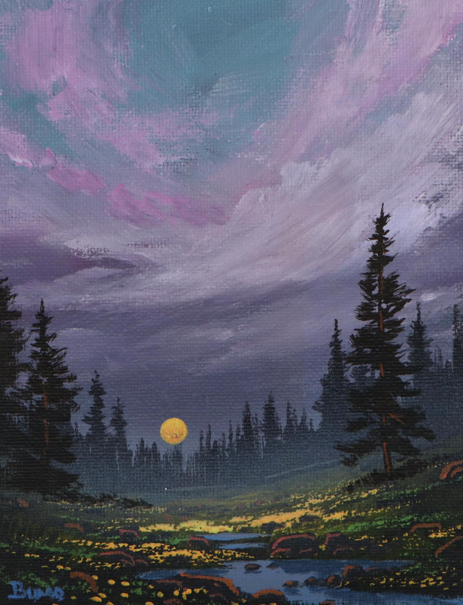 Doug "Bumo" Johnpeer Landscape Oil Painting "Sleepwalk in Smoke," 2025