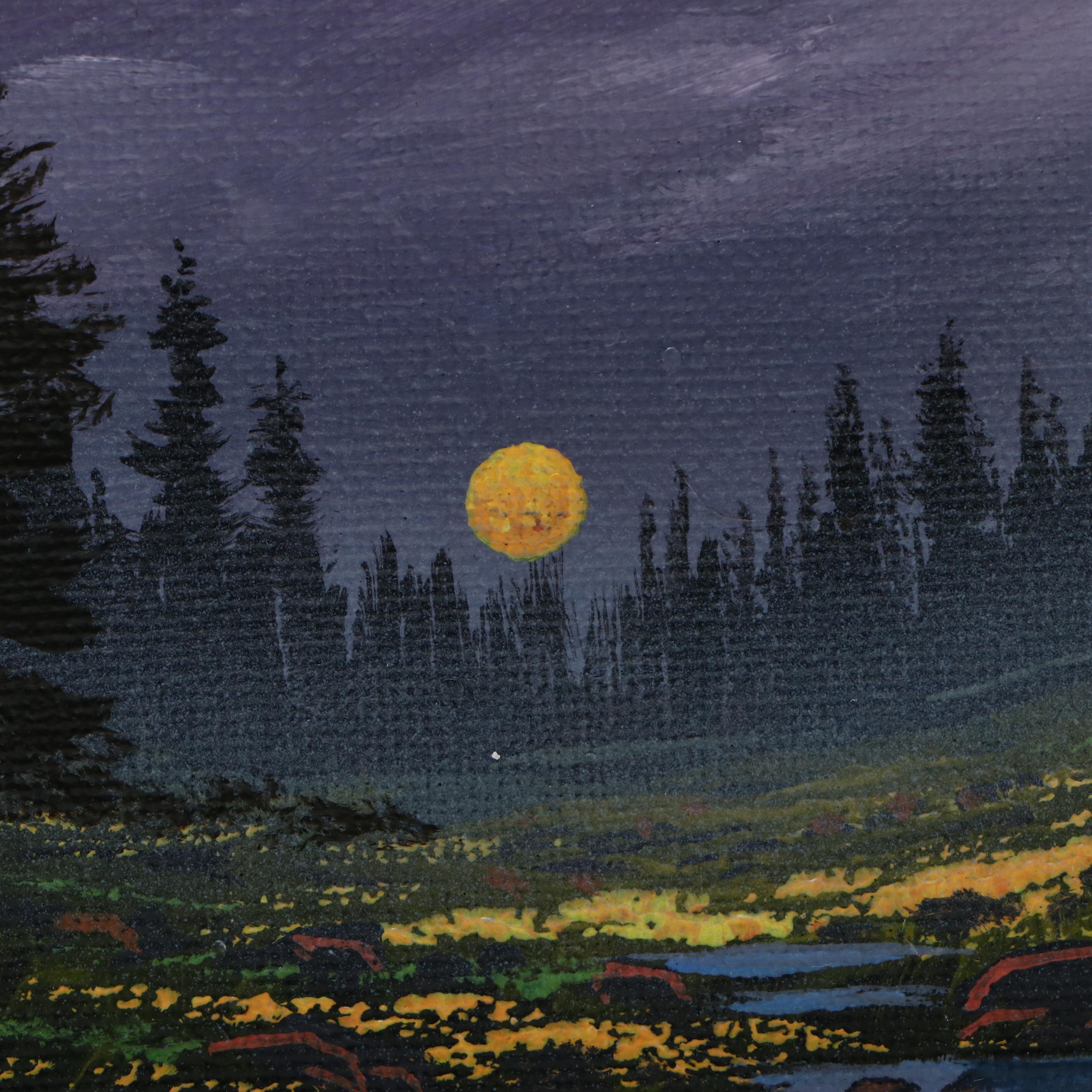 Doug "Bumo" Johnpeer Landscape Oil Painting "Sleepwalk in Smoke," 2025