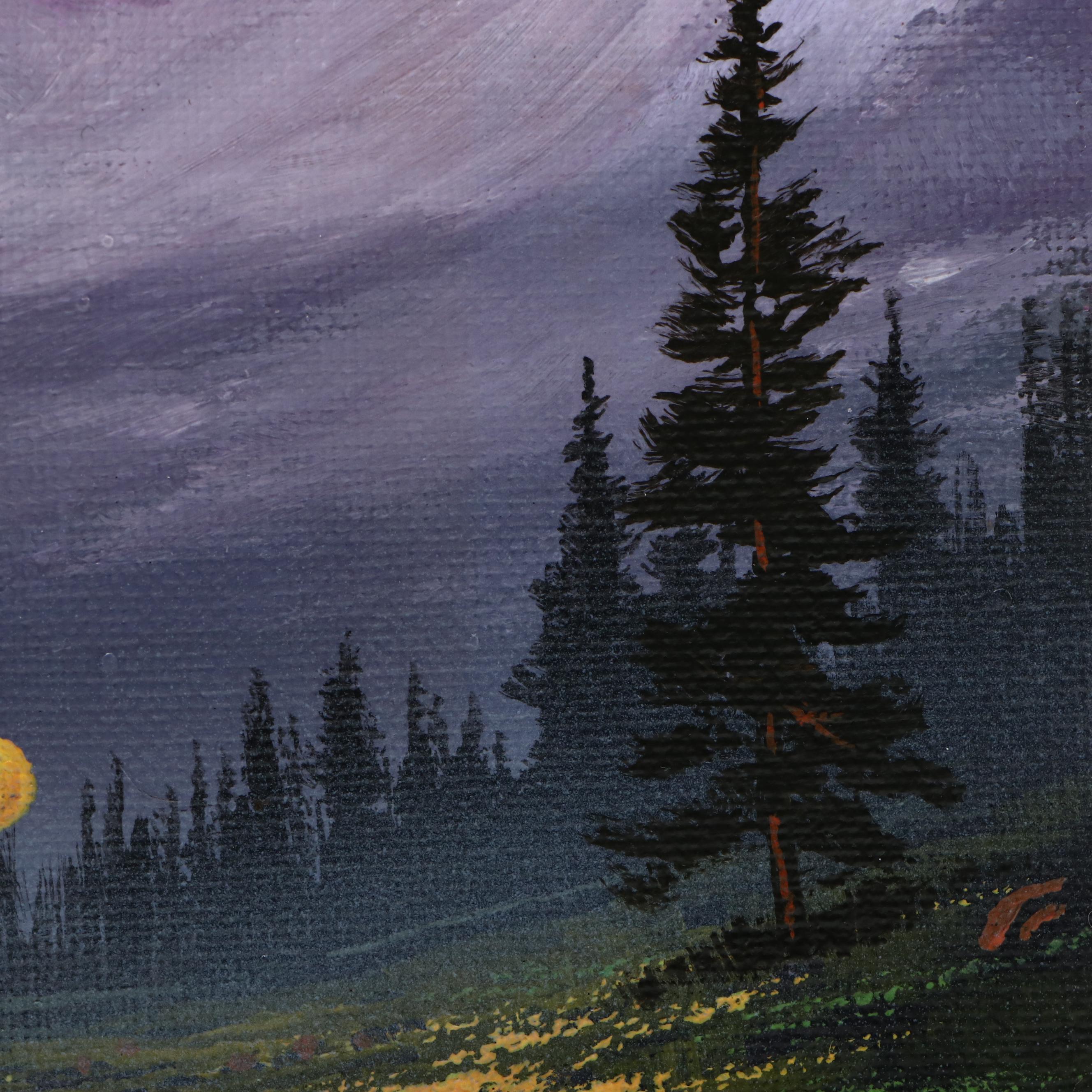 Doug "Bumo" Johnpeer Landscape Oil Painting "Sleepwalk in Smoke," 2025