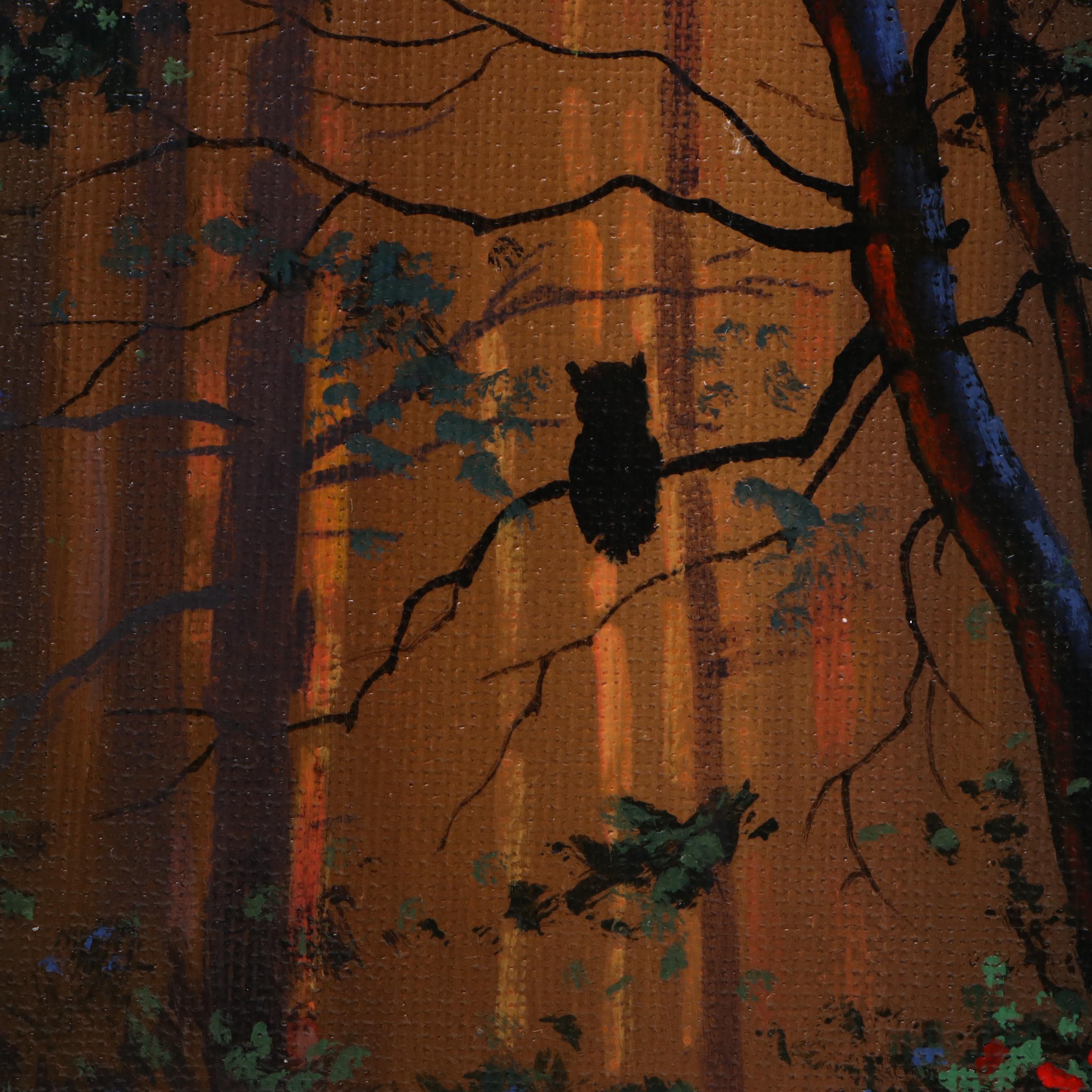 Doug "Bumo" Johnpeer Nocturne Forest Oil Painting, 2025