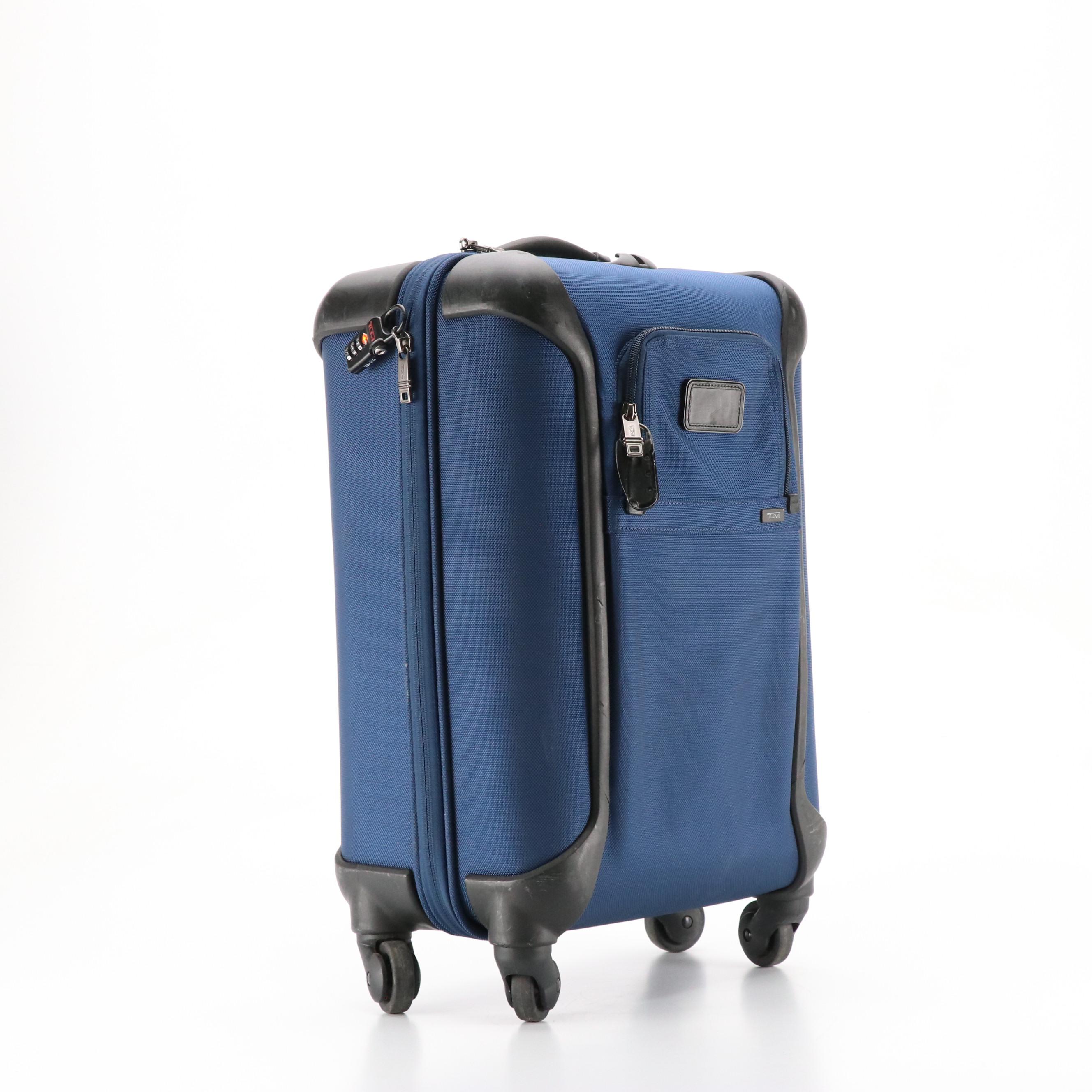 Tumi 'Alpha' Rolling Carry-On Luggage in Blue Ballistic Nylon