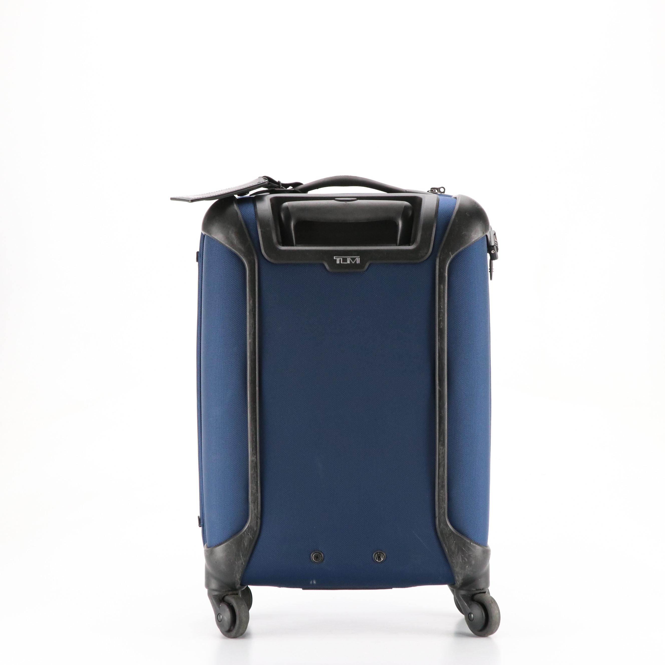 Tumi 'Alpha' Rolling Carry-On Luggage in Blue Ballistic Nylon