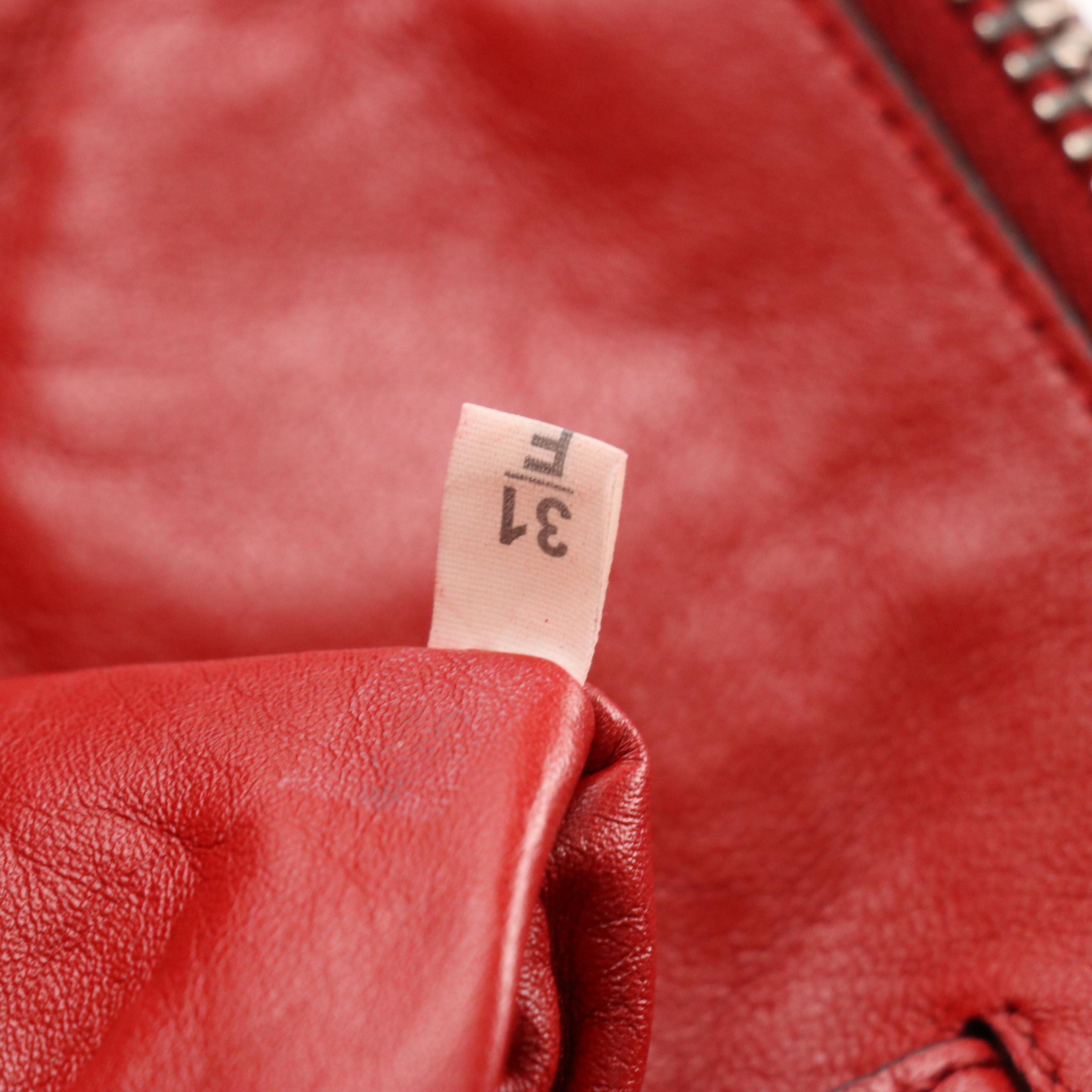 Prada Twin Pocket Two-Way Tote Bag in Red Suede and Lambskin Leather