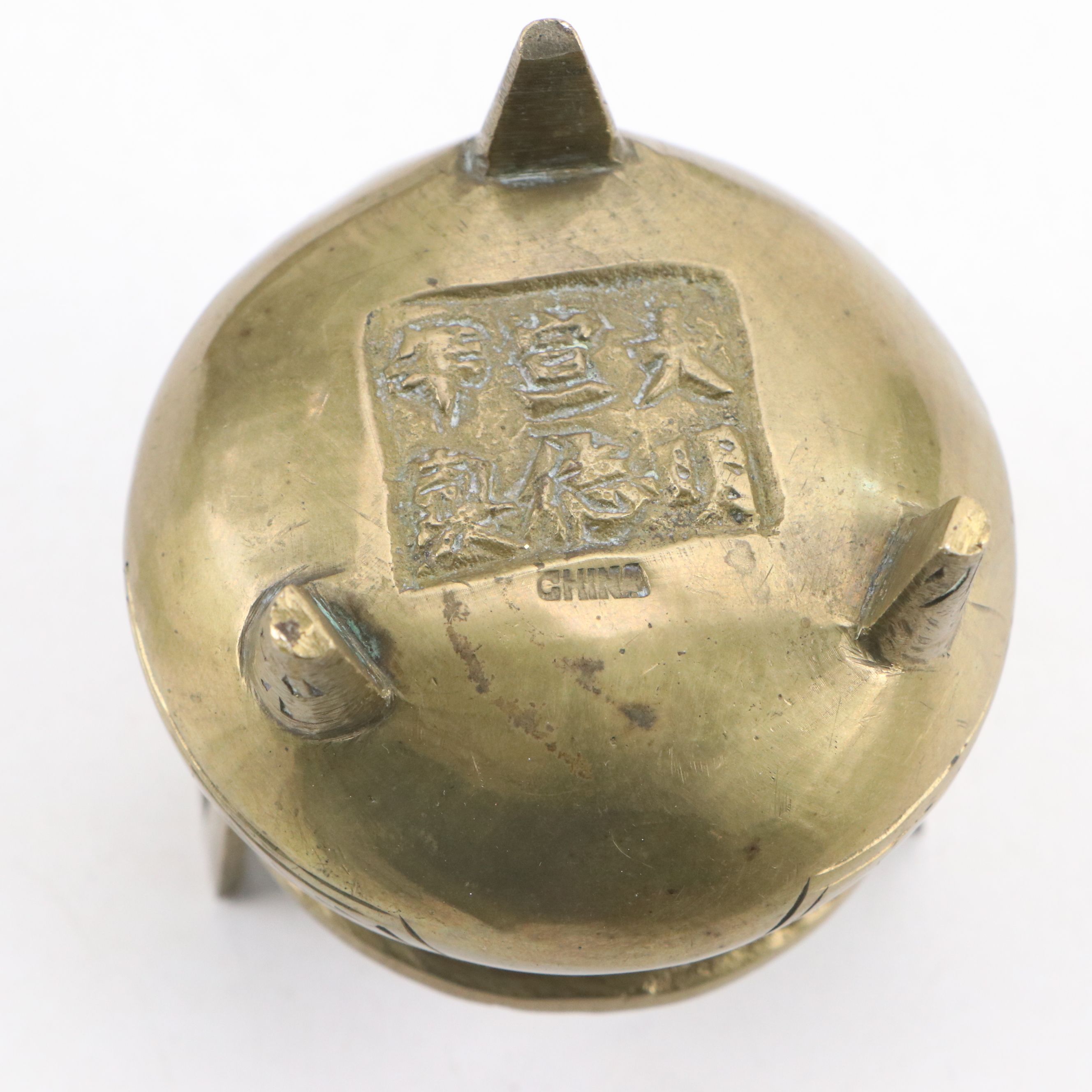 Chinese Wood Vase Bases with Other Brass and Metal Décor