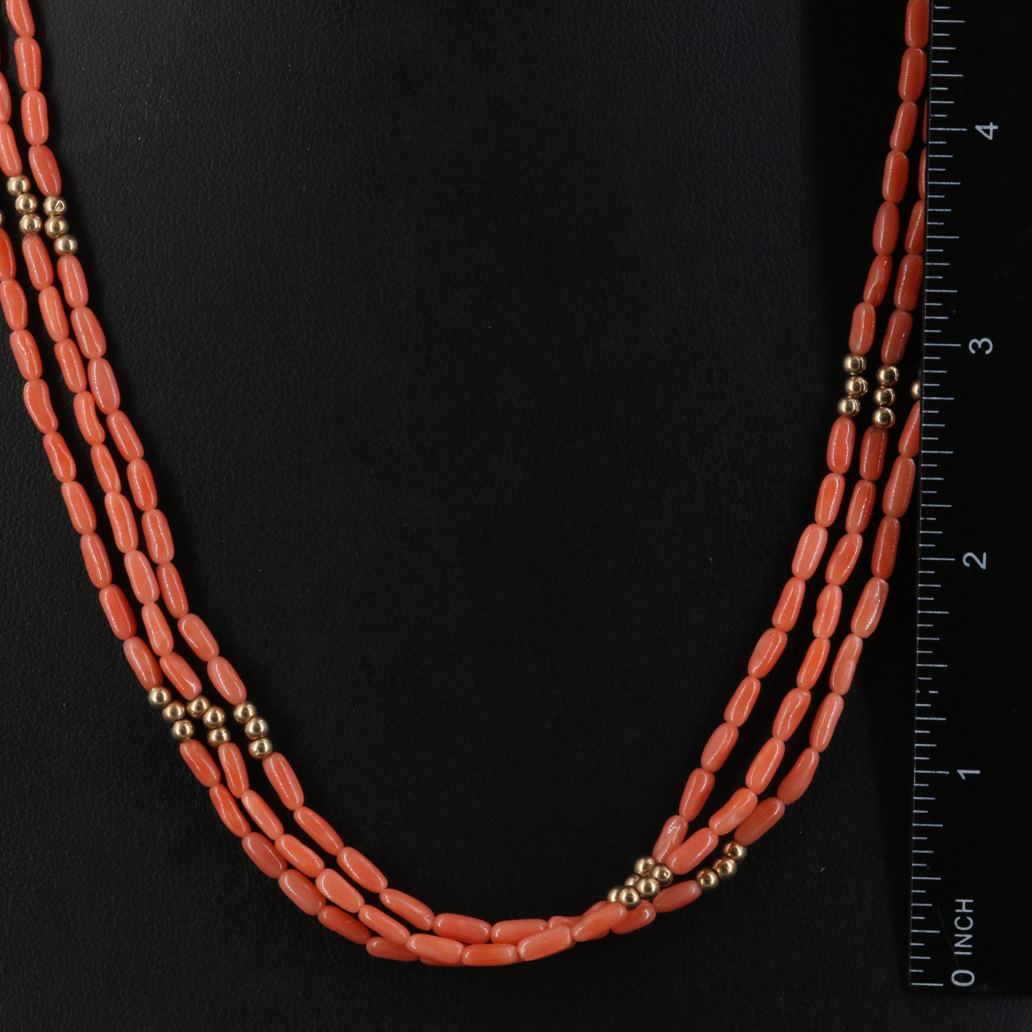14K Coral and Pearl Bead Necklaces