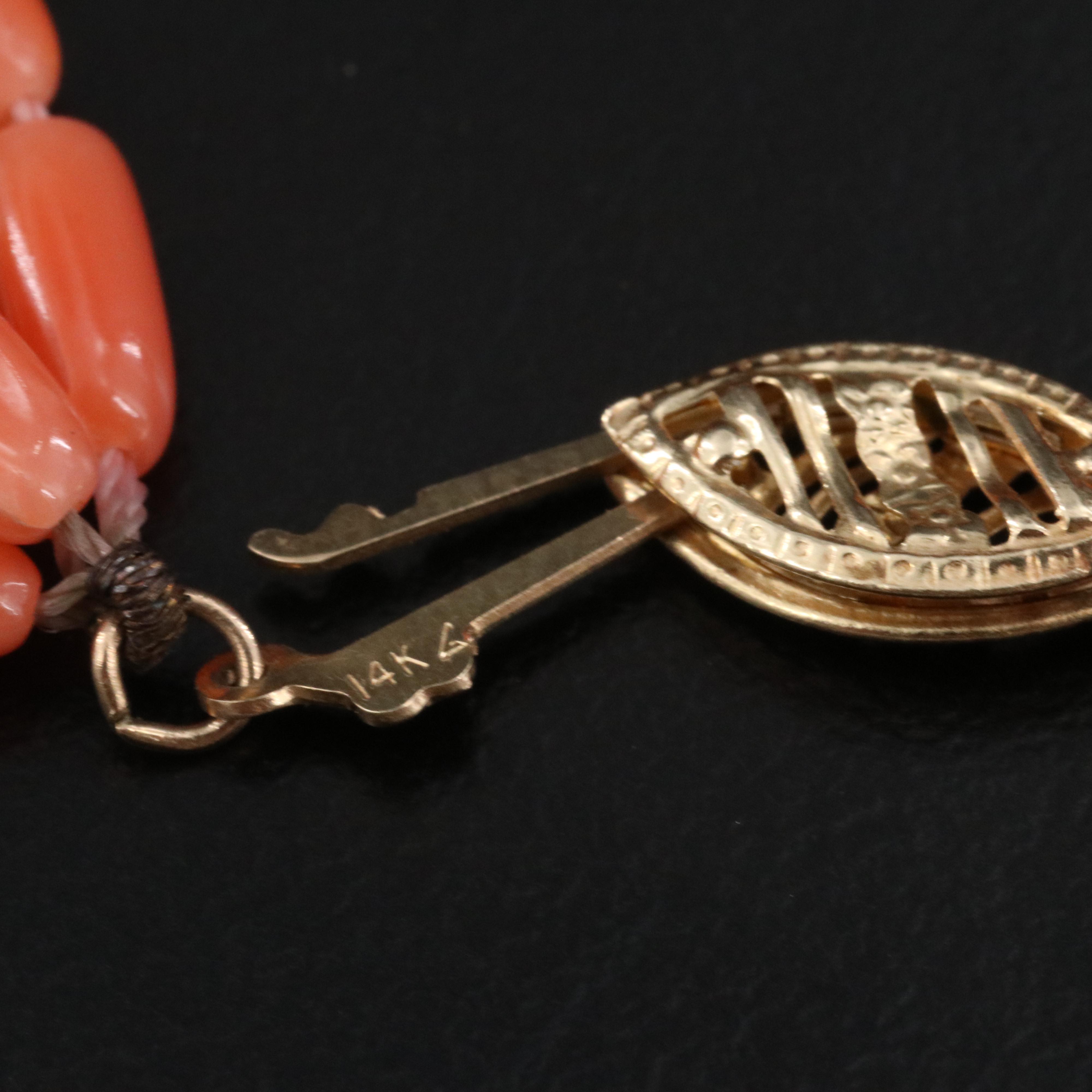 14K Coral and Pearl Bead Necklaces