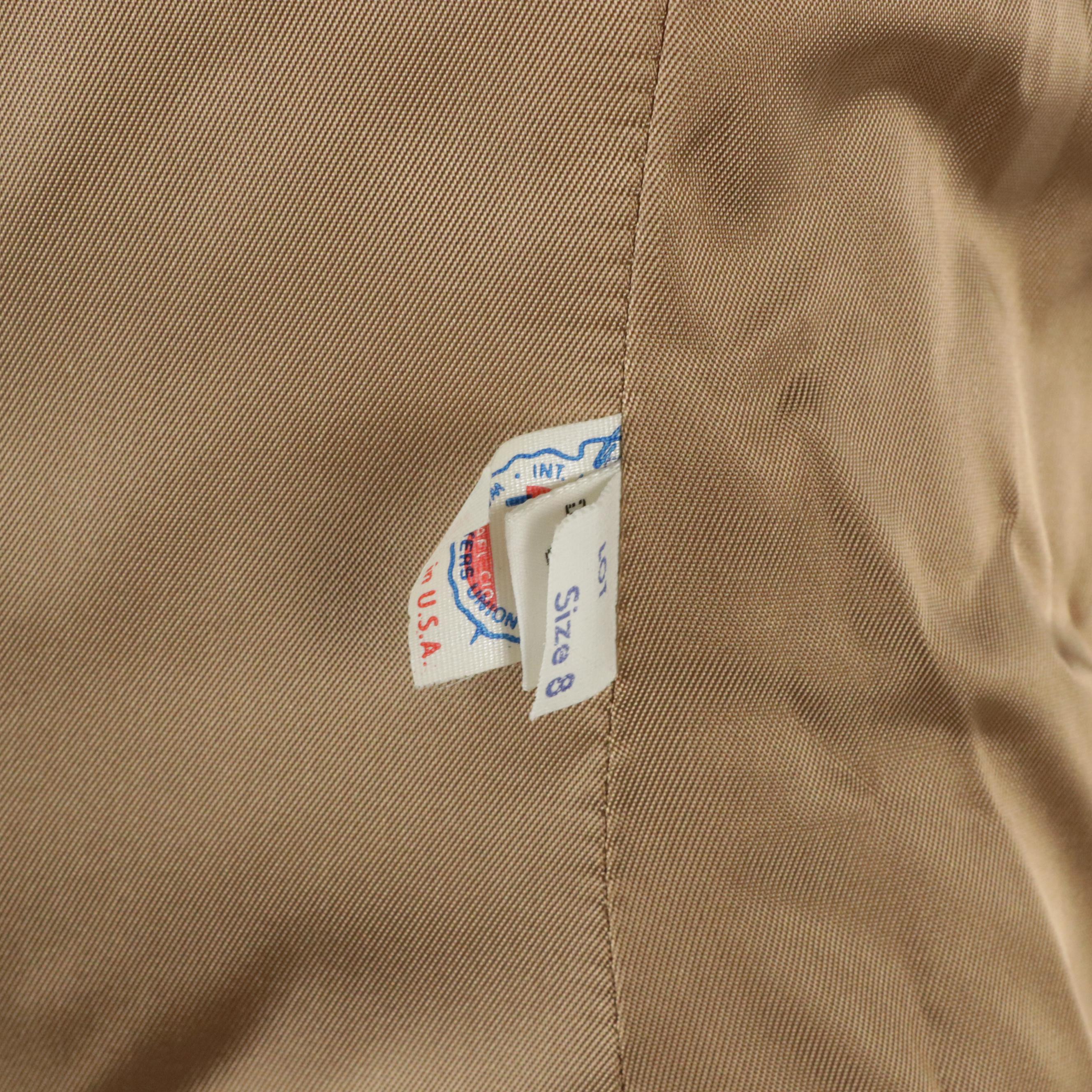 Reflections Vintage Beige Wool Double Breasted Coat with Woven Leather Buttons