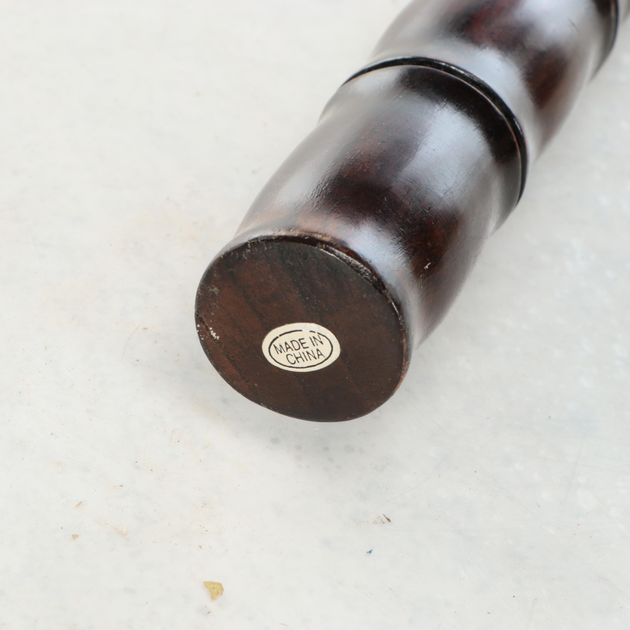 Japanese Furisode Kimono in Patterned Silk with Display Rod