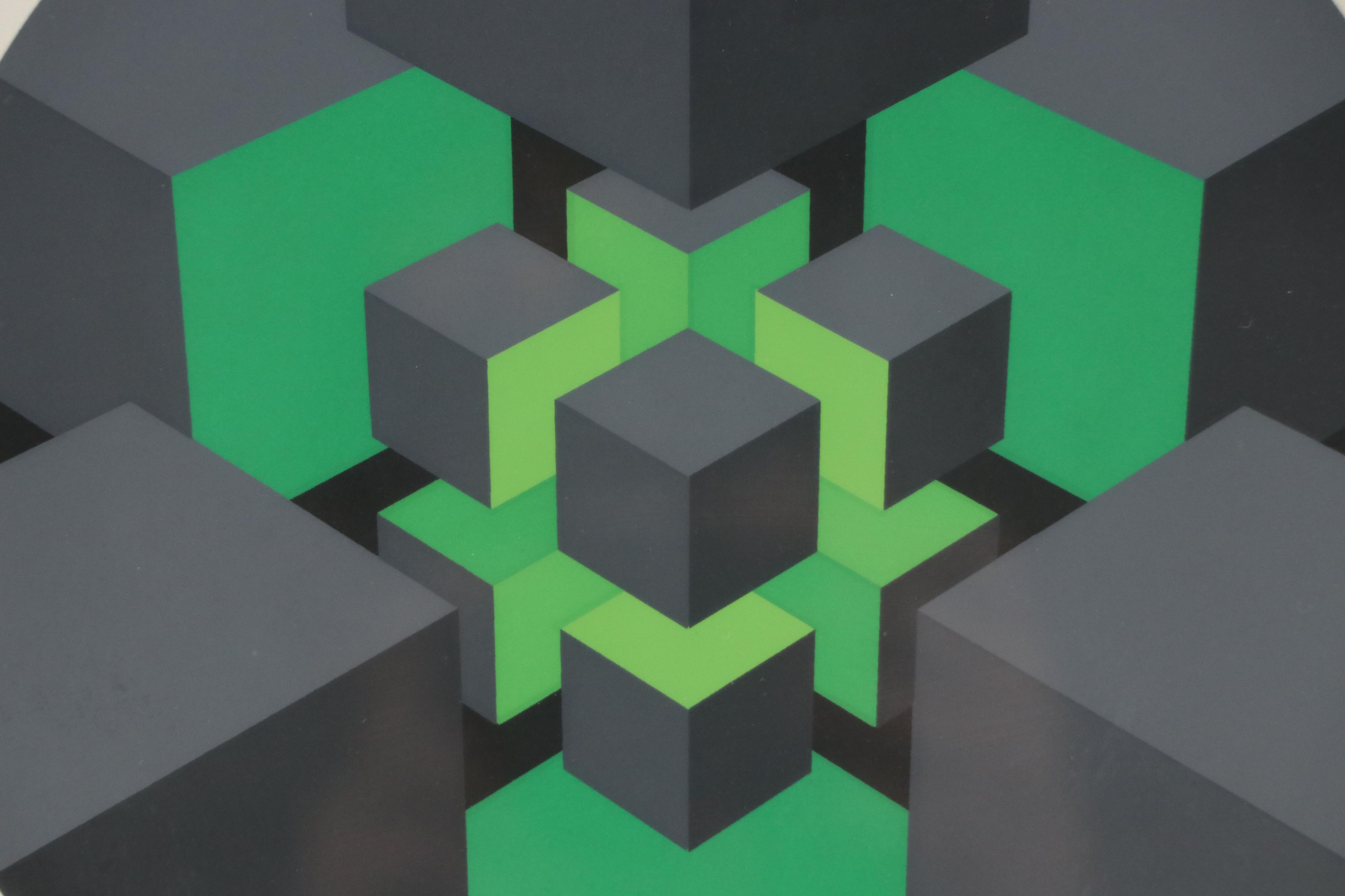 Brian Halsey Op Art Serigraph "Nuclead - 7th State," 1978