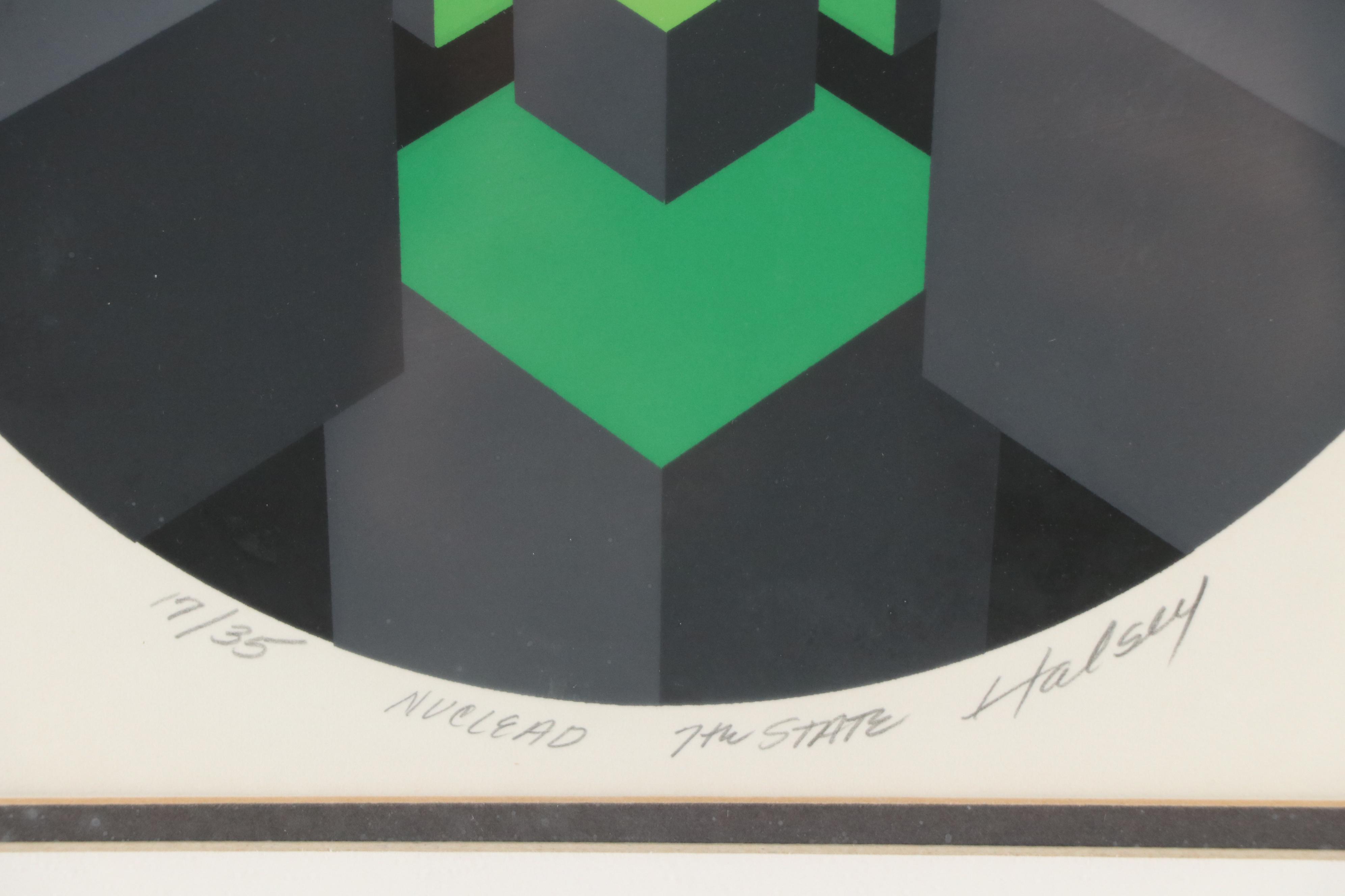 Brian Halsey Op Art Serigraph "Nuclead - 7th State," 1978