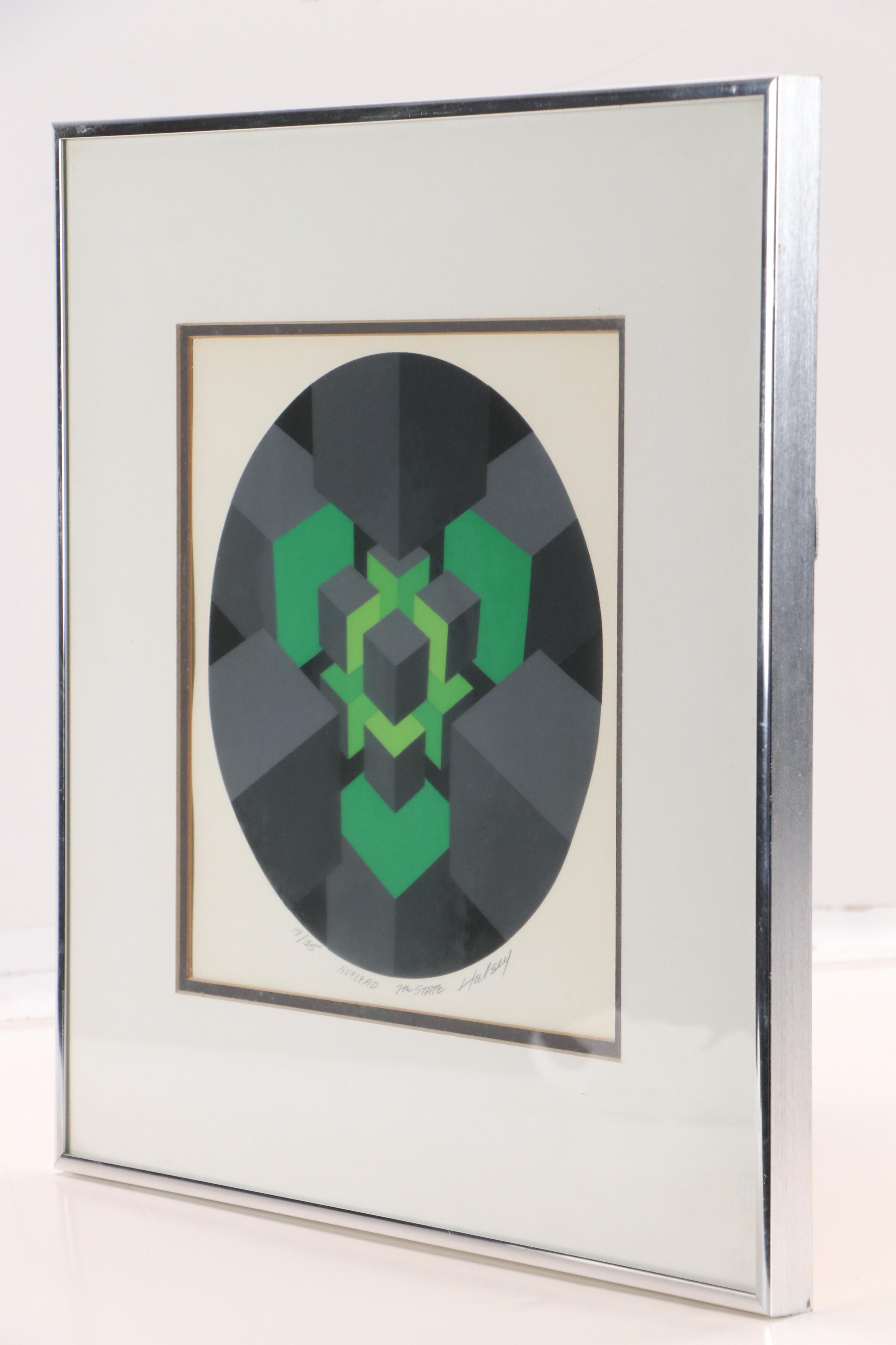 Brian Halsey Op Art Serigraph "Nuclead - 7th State," 1978