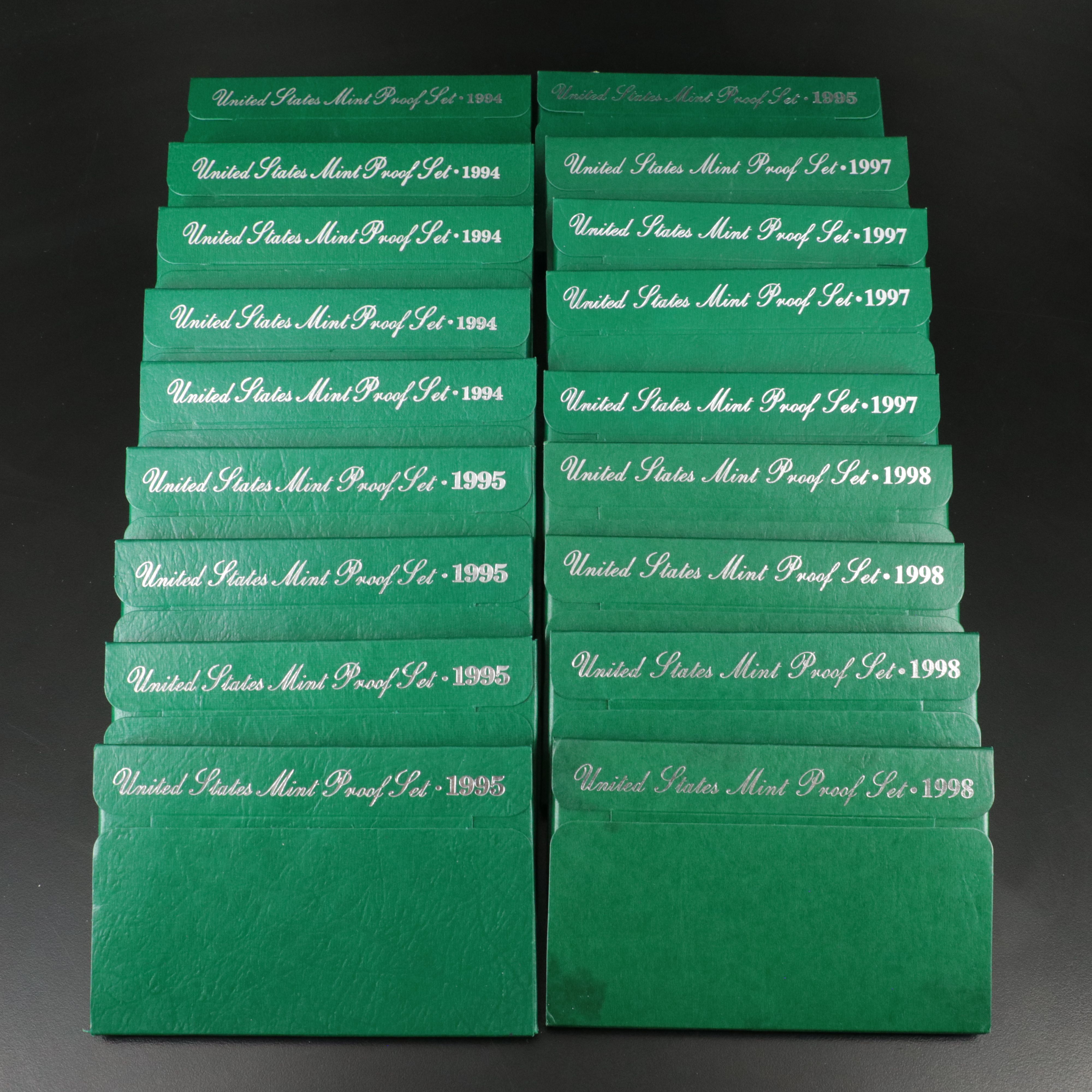 Eighteen United States Modern Proof Sets