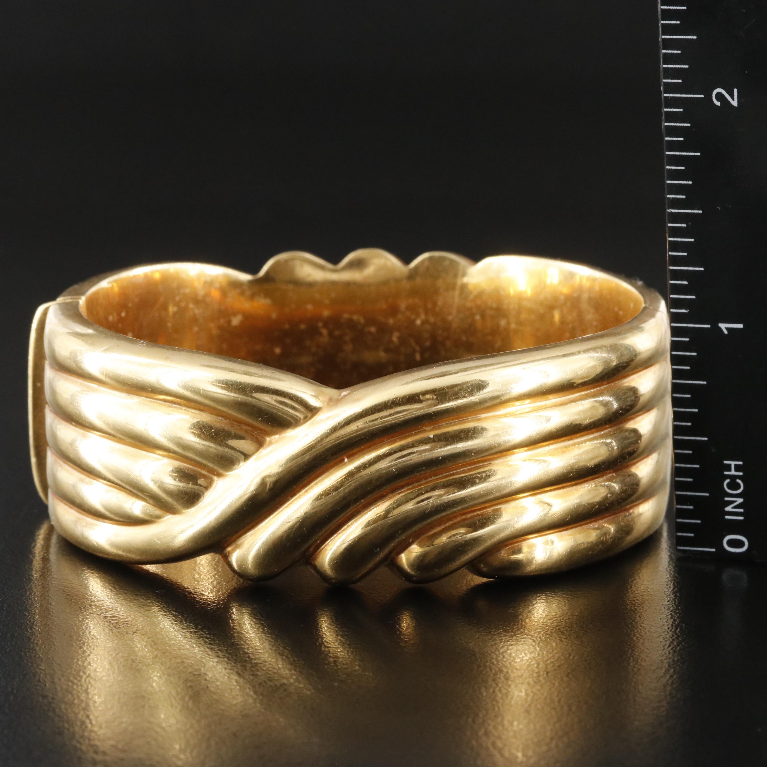 Repair Lot Italian Anselmini 18K Fluted Bracelet, 1960s