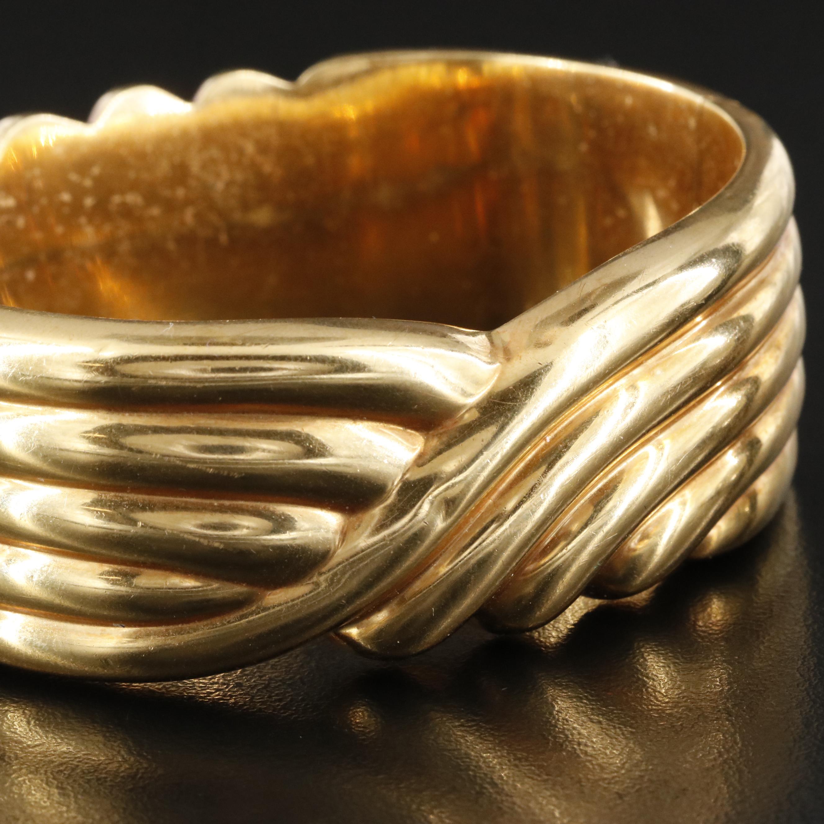 Repair Lot Italian Anselmini 18K Fluted Bracelet, 1960s