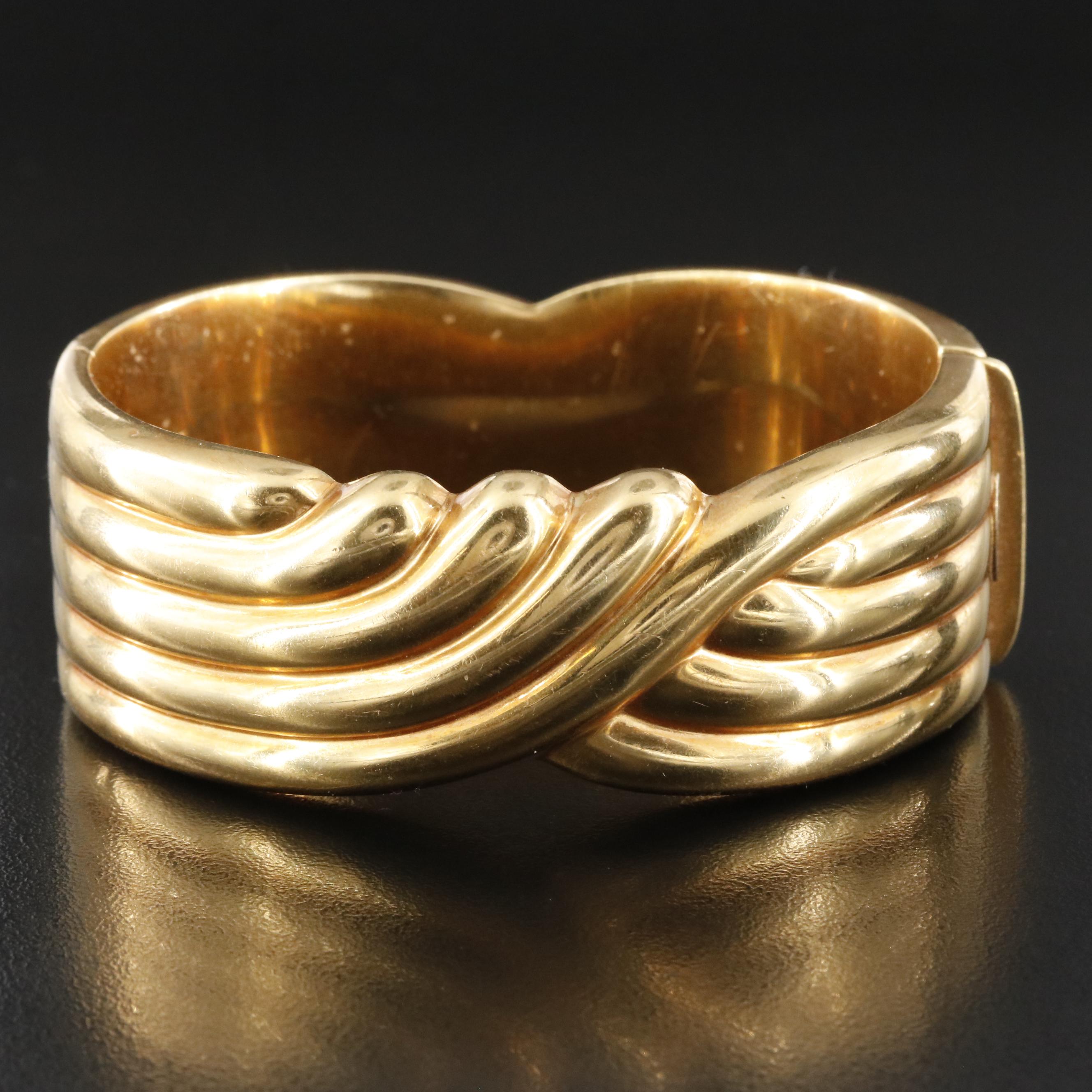 Repair Lot Italian Anselmini 18K Fluted Bracelet, 1960s