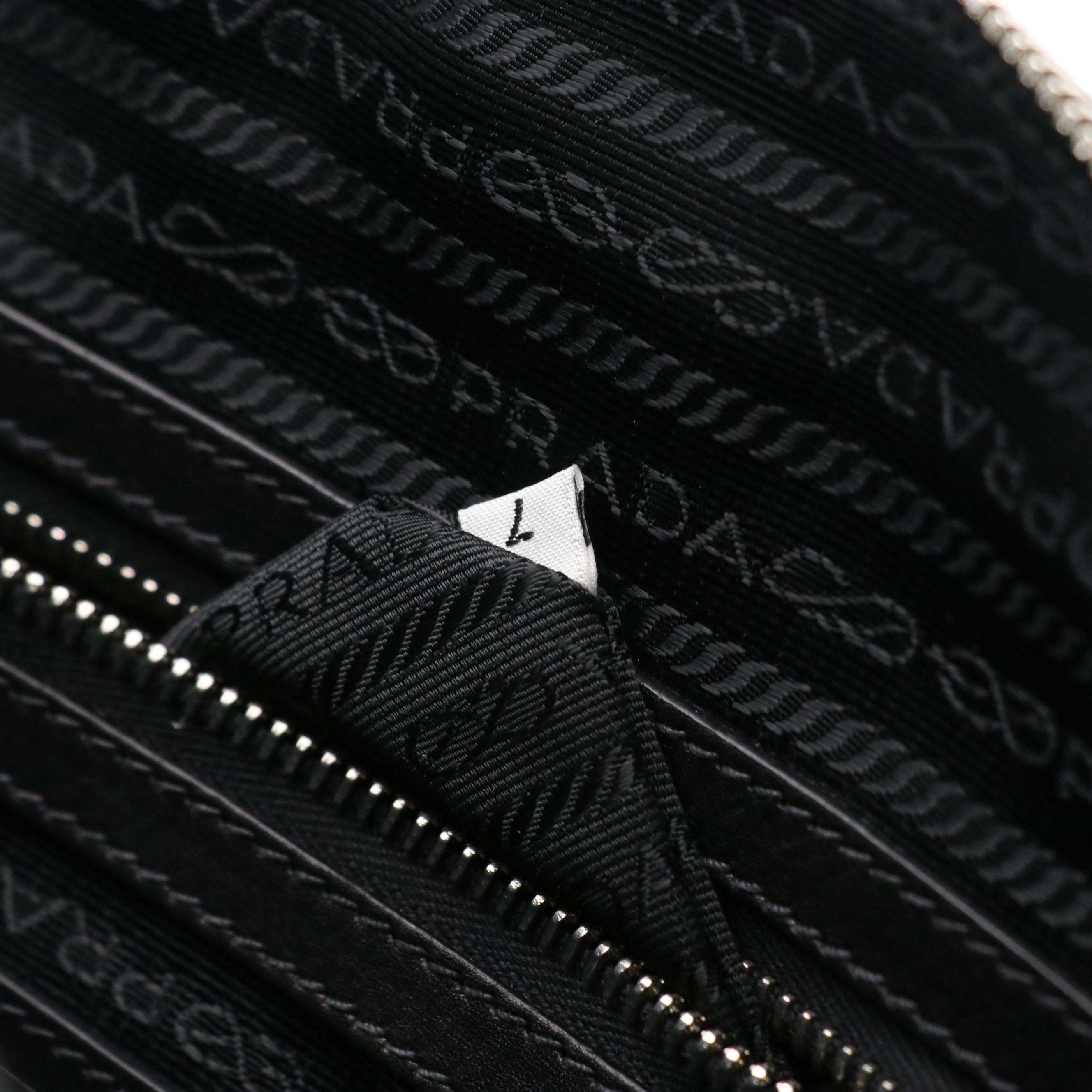 Prada Top Handle Satchel in Black Calfskin Leather