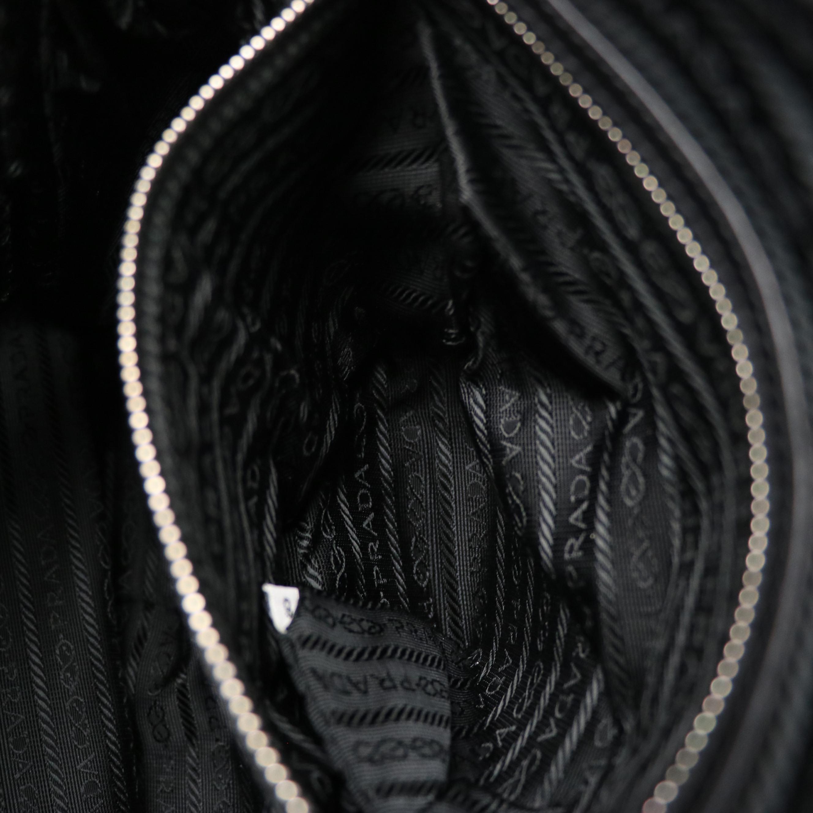 Prada Top Handle Satchel in Black Calfskin Leather