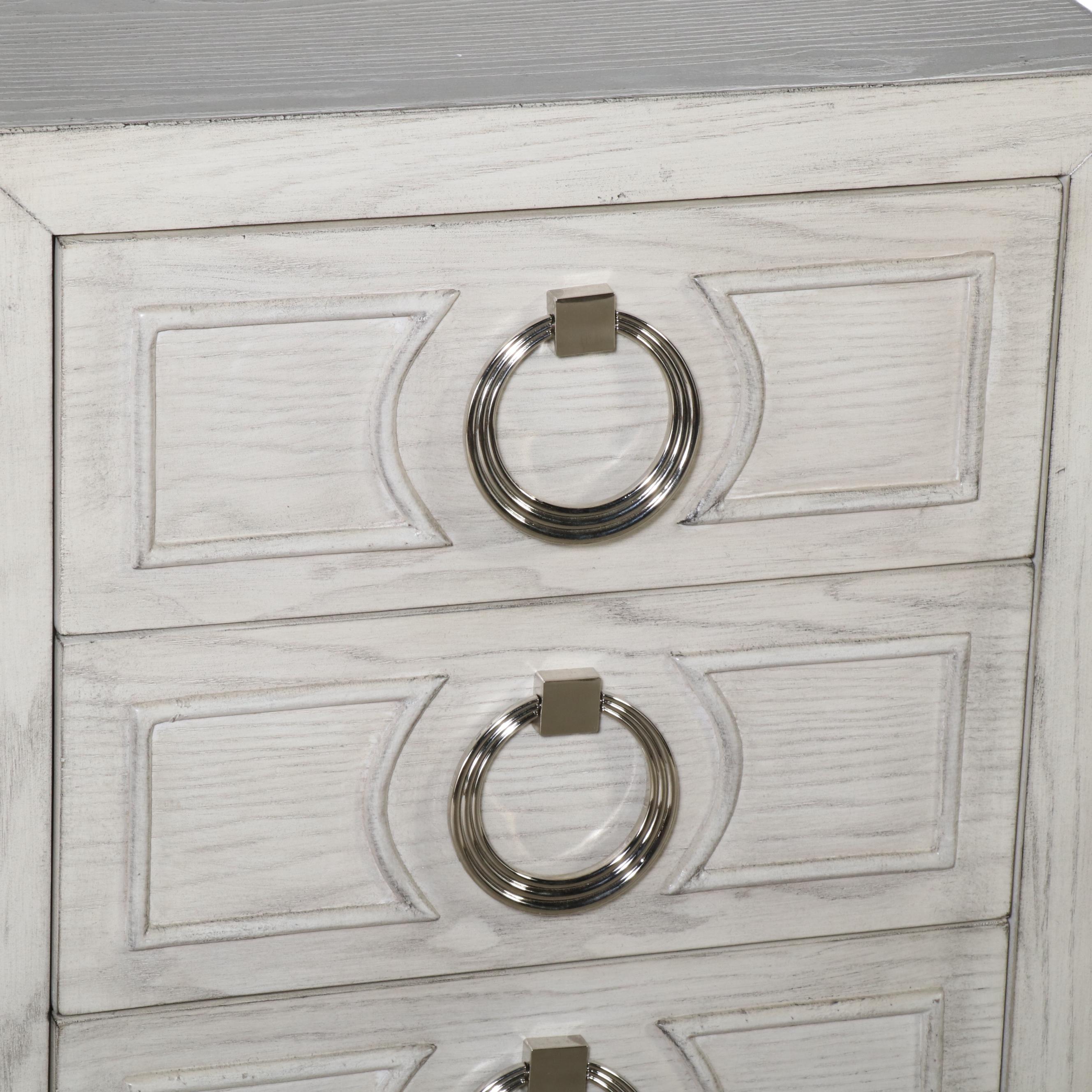 Coast to Coast Imports Neoclassical Style Nightstand in Weathered Oak Finish