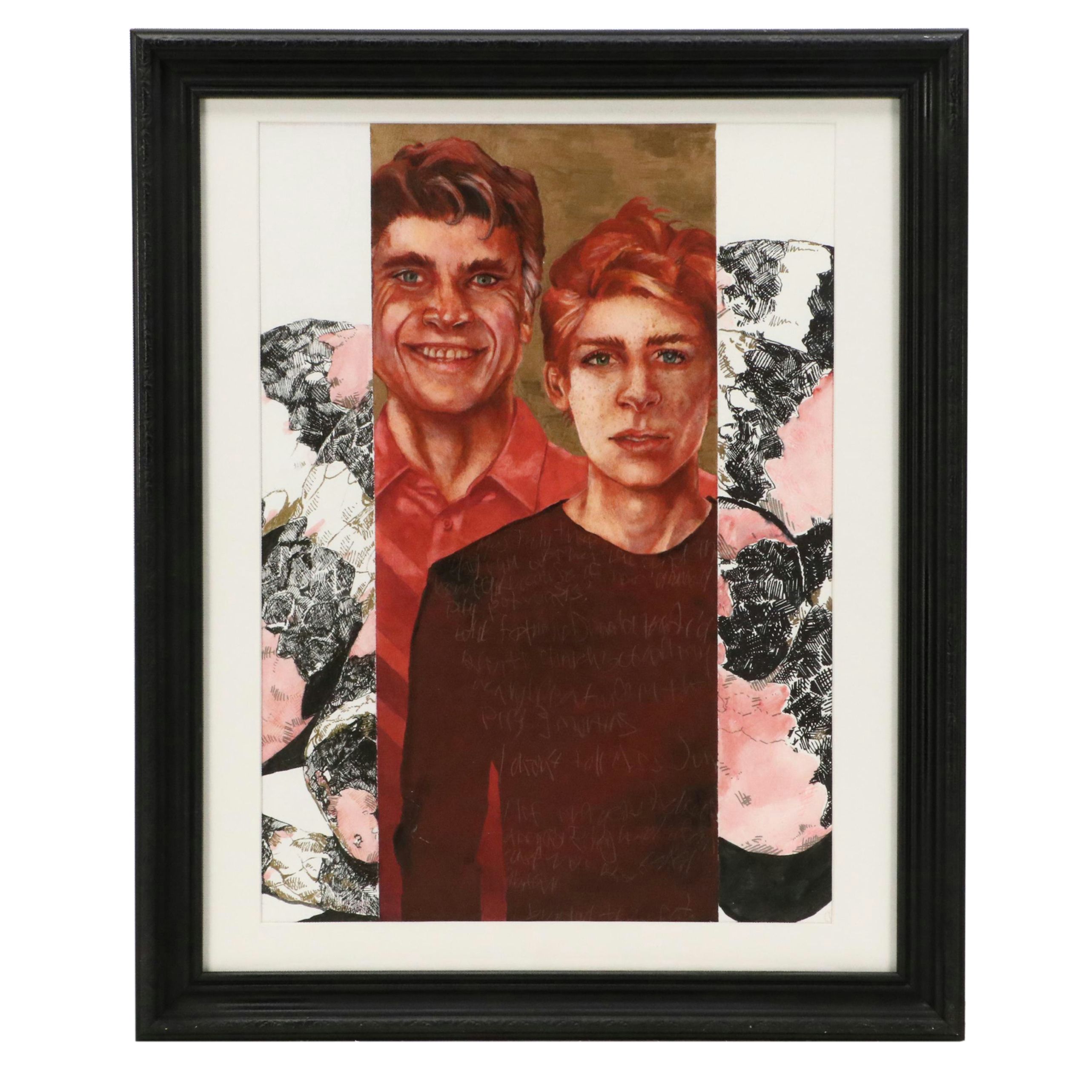 Clare Dunn Mixed Media Painting "A Snake, a Liar & a Thief," Circa 2015