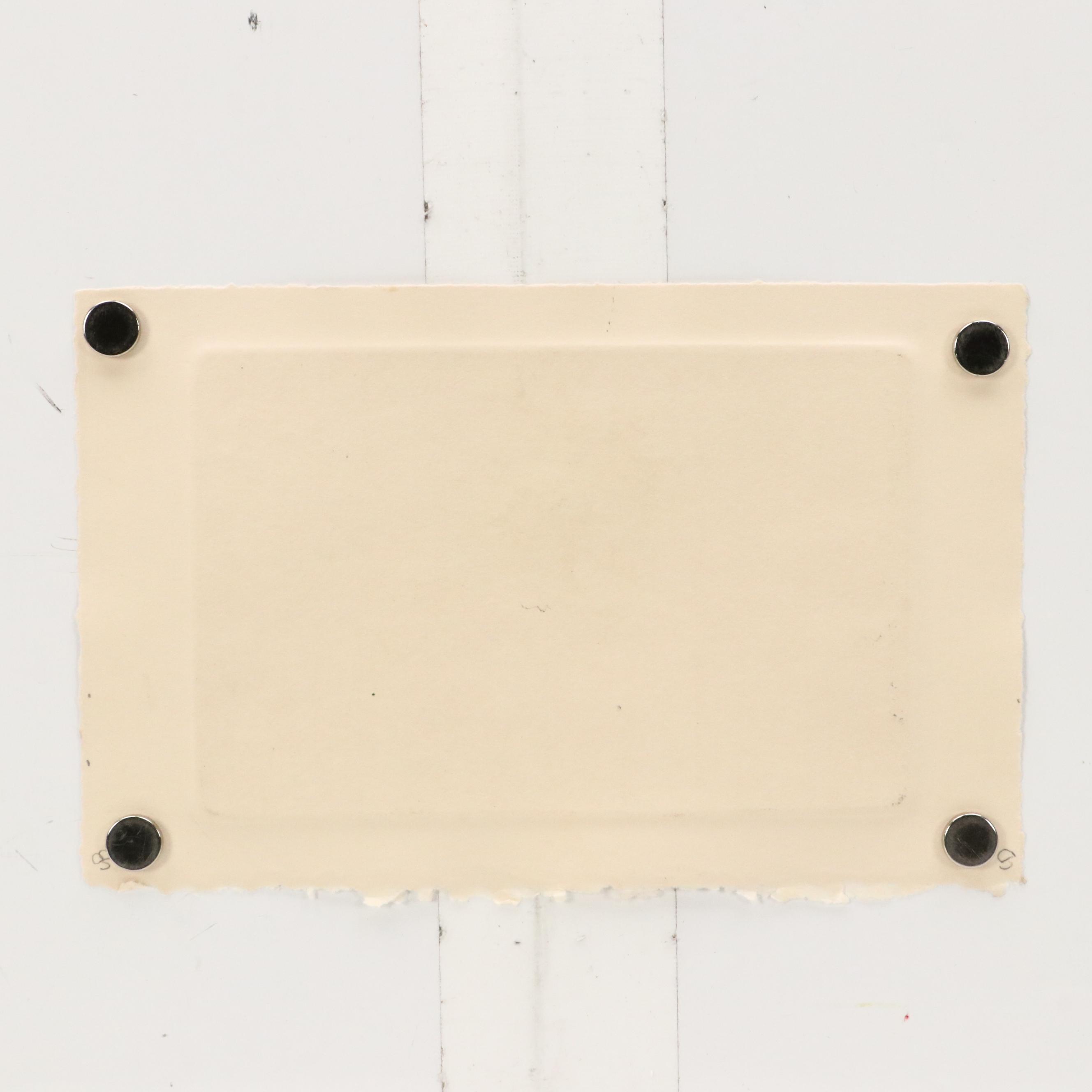 Clare Dunn Zinc Plate Etching "3 Faces," 2014