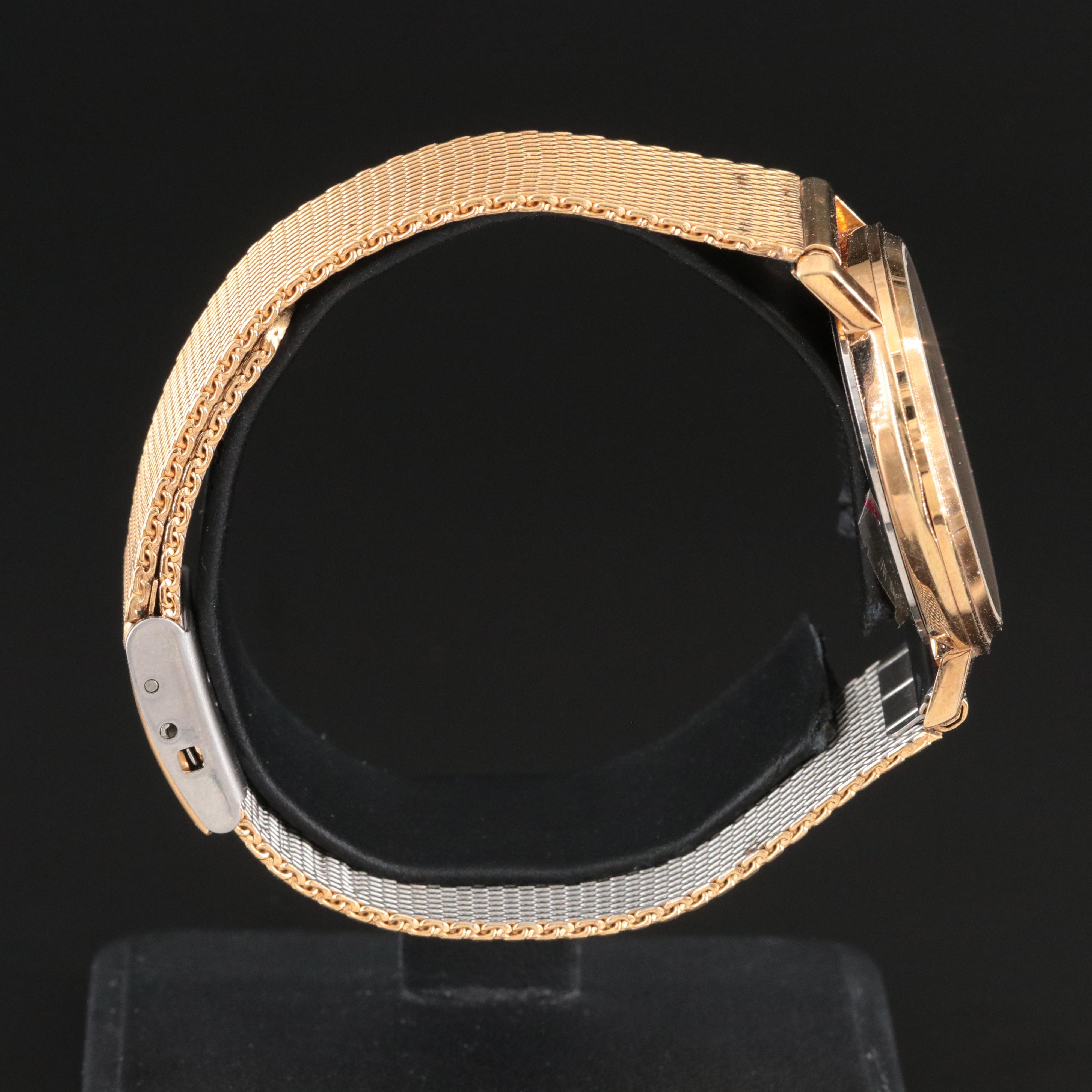 Hamilton Gold Tone Black Dial Date Watch