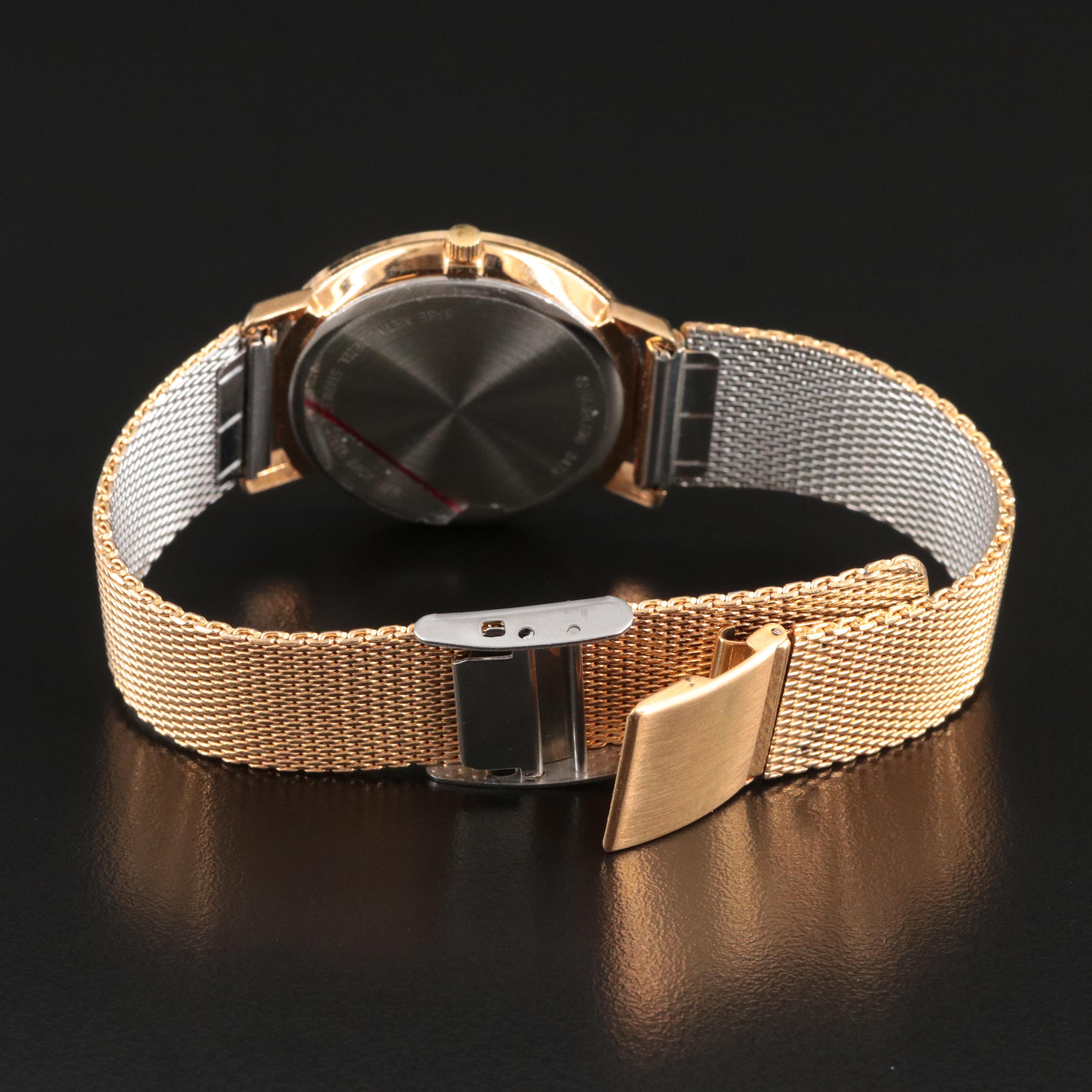 Hamilton Gold Tone Black Dial Date Watch