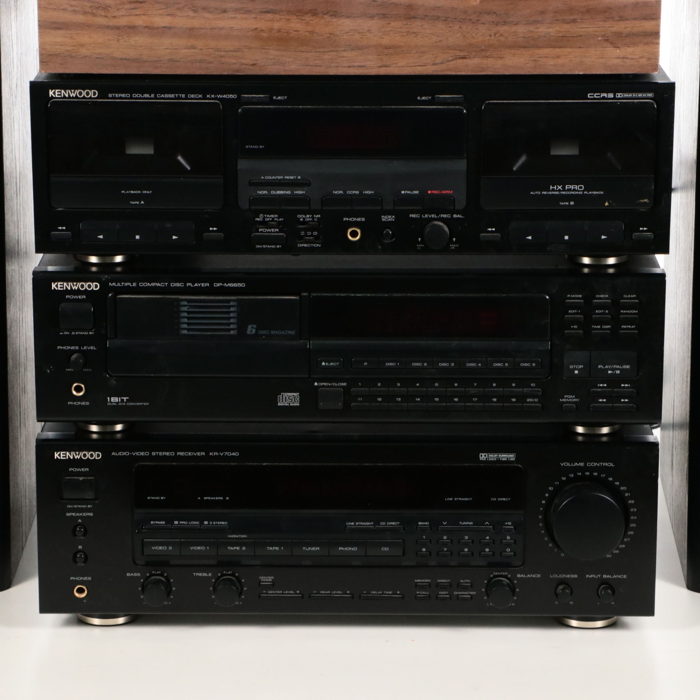Kenwood Receiver with Audio Players, JBL LX600 Speakers and BSR Record Player