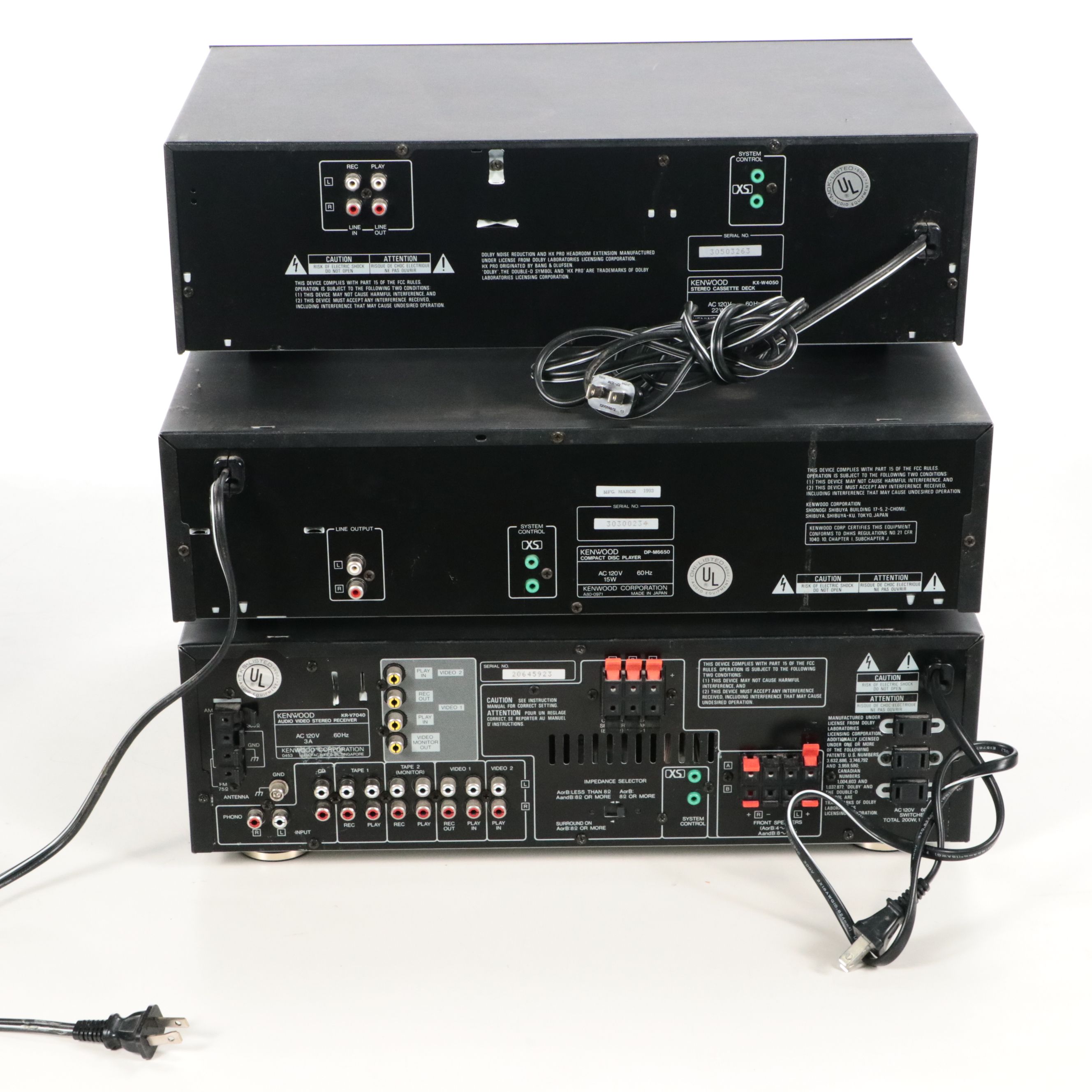 Kenwood Receiver with Audio Players, JBL LX600 Speakers and BSR Record Player