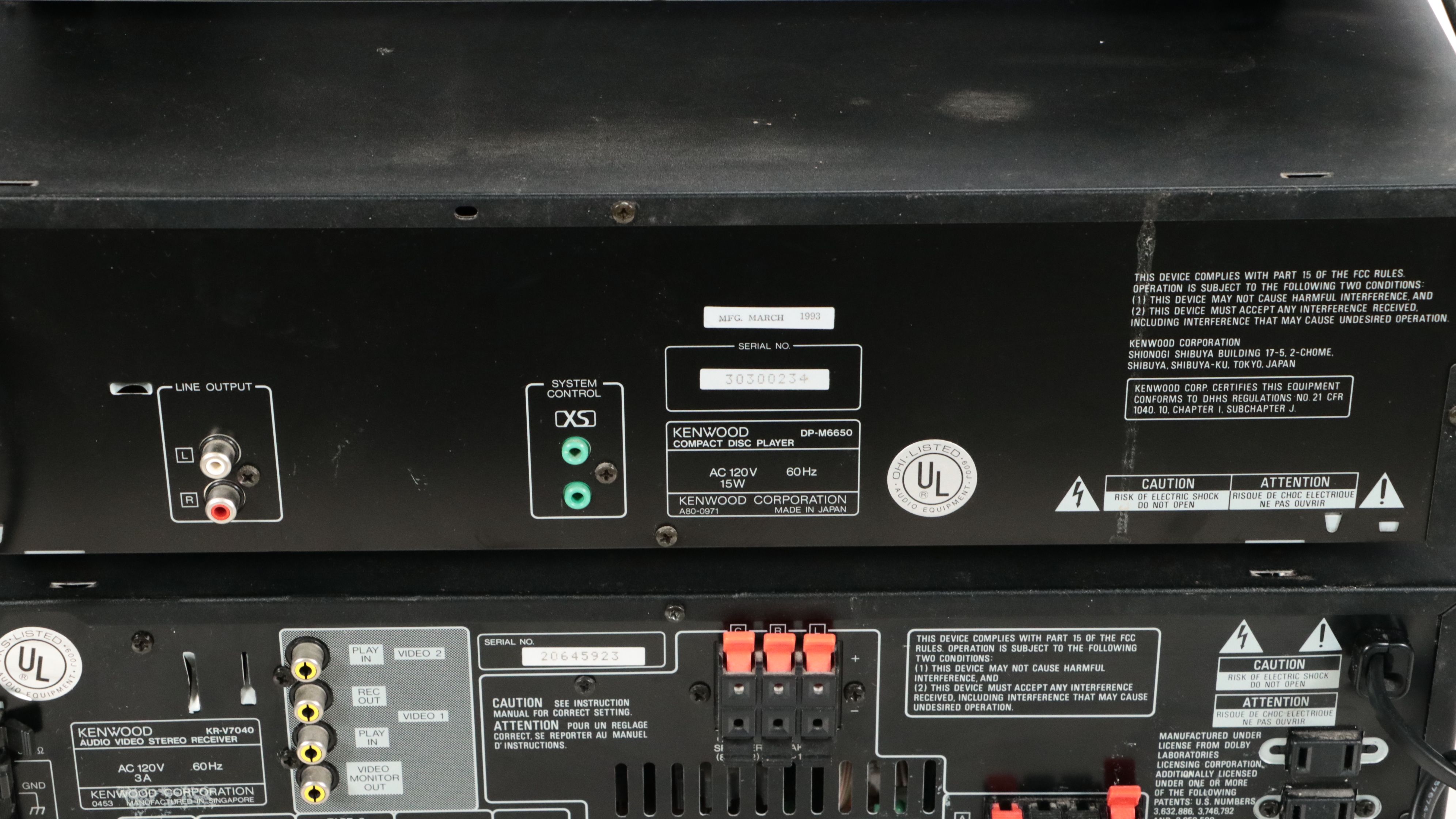 Kenwood Receiver with Audio Players, JBL LX600 Speakers and BSR Record Player