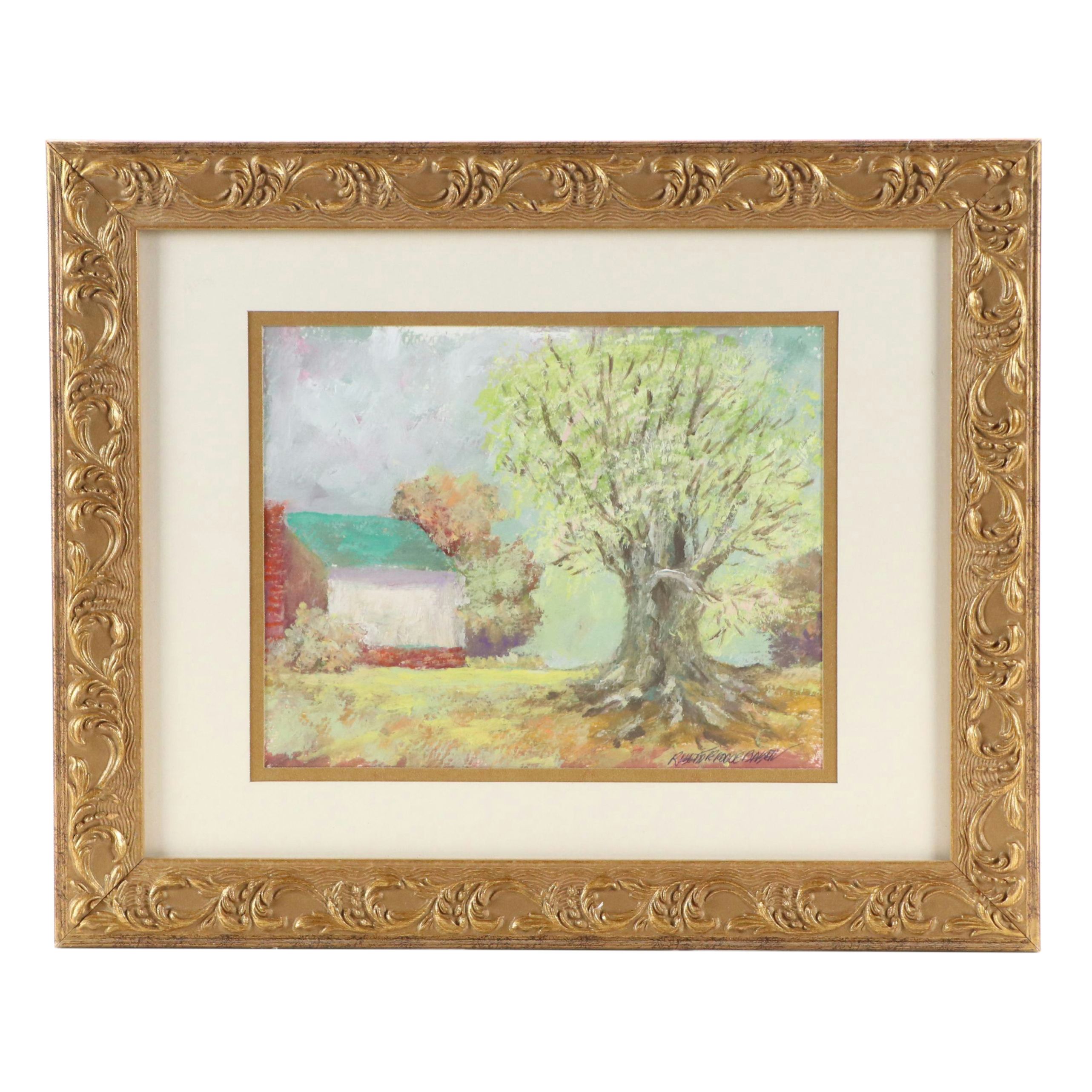 Robert Riddle Baker Landscape Acrylic Painting "Early Spring," 2024