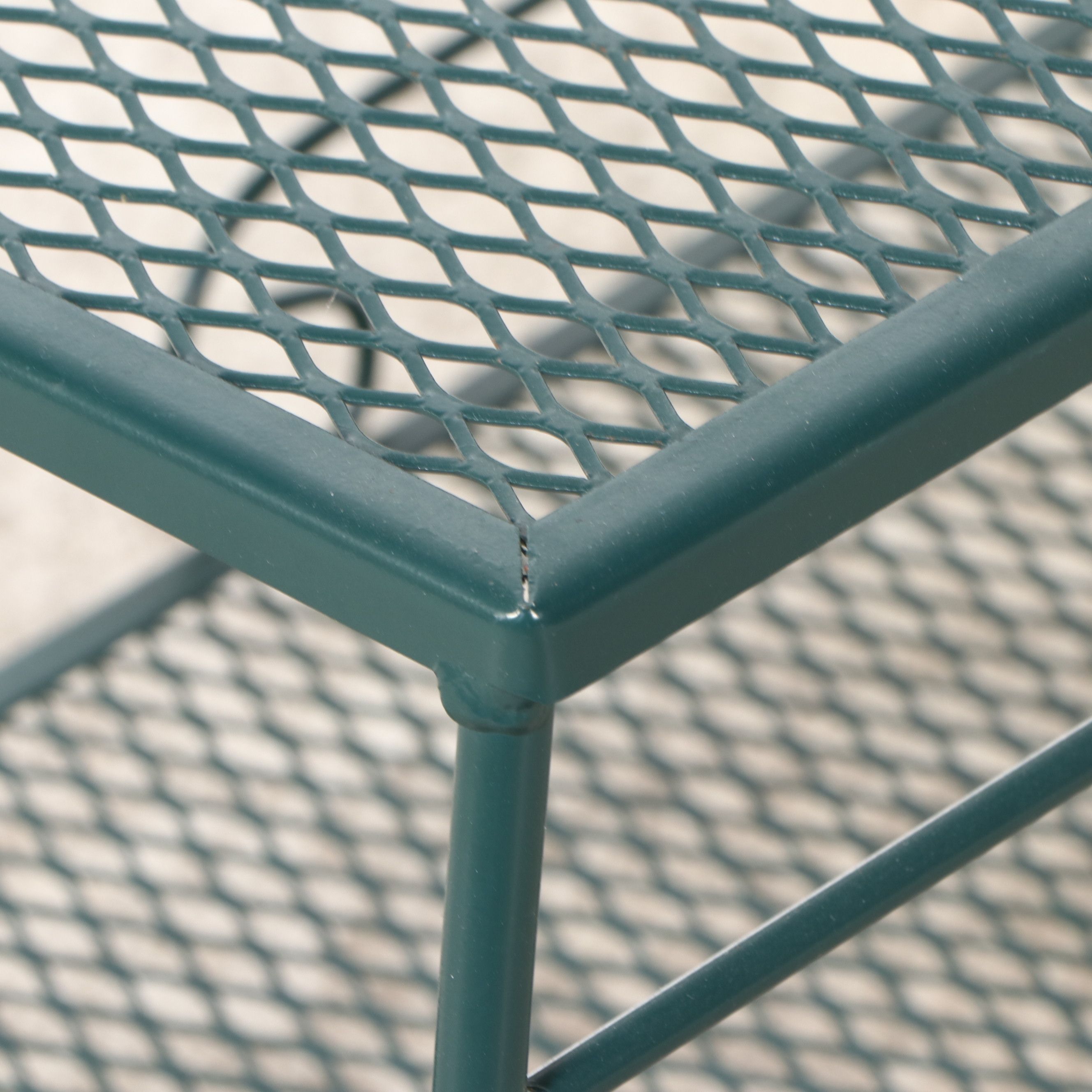 Hunter Green Wrought Iron and Mesh Patio Bar Cart