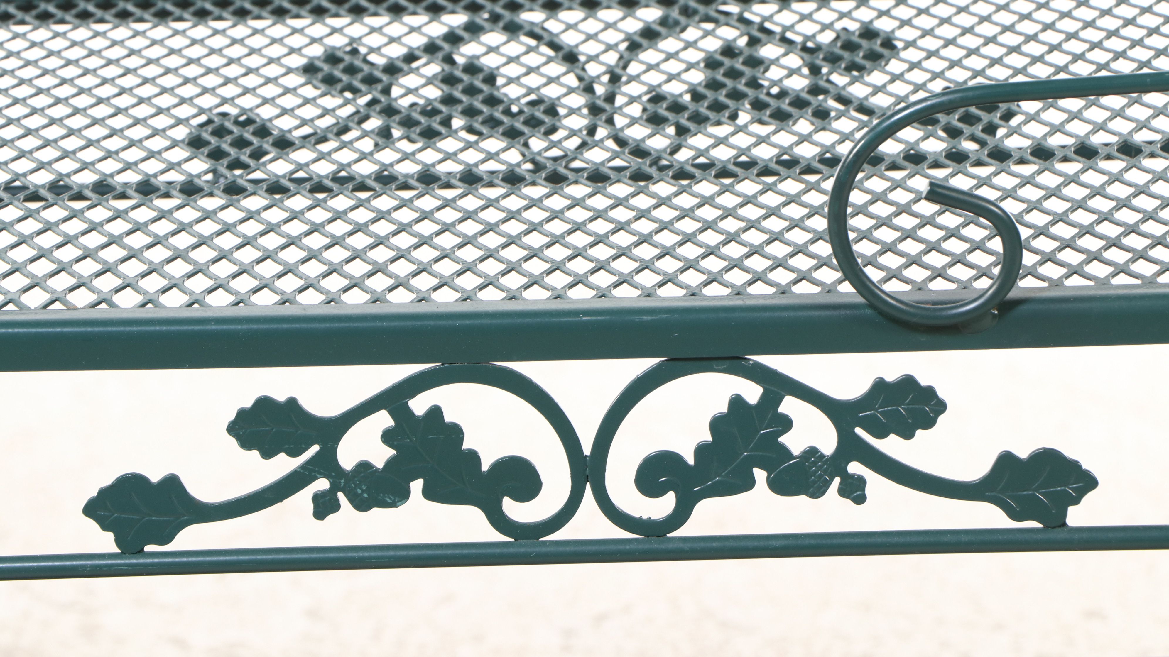 Hunter Green Wrought Iron and Mesh Patio Bar Cart