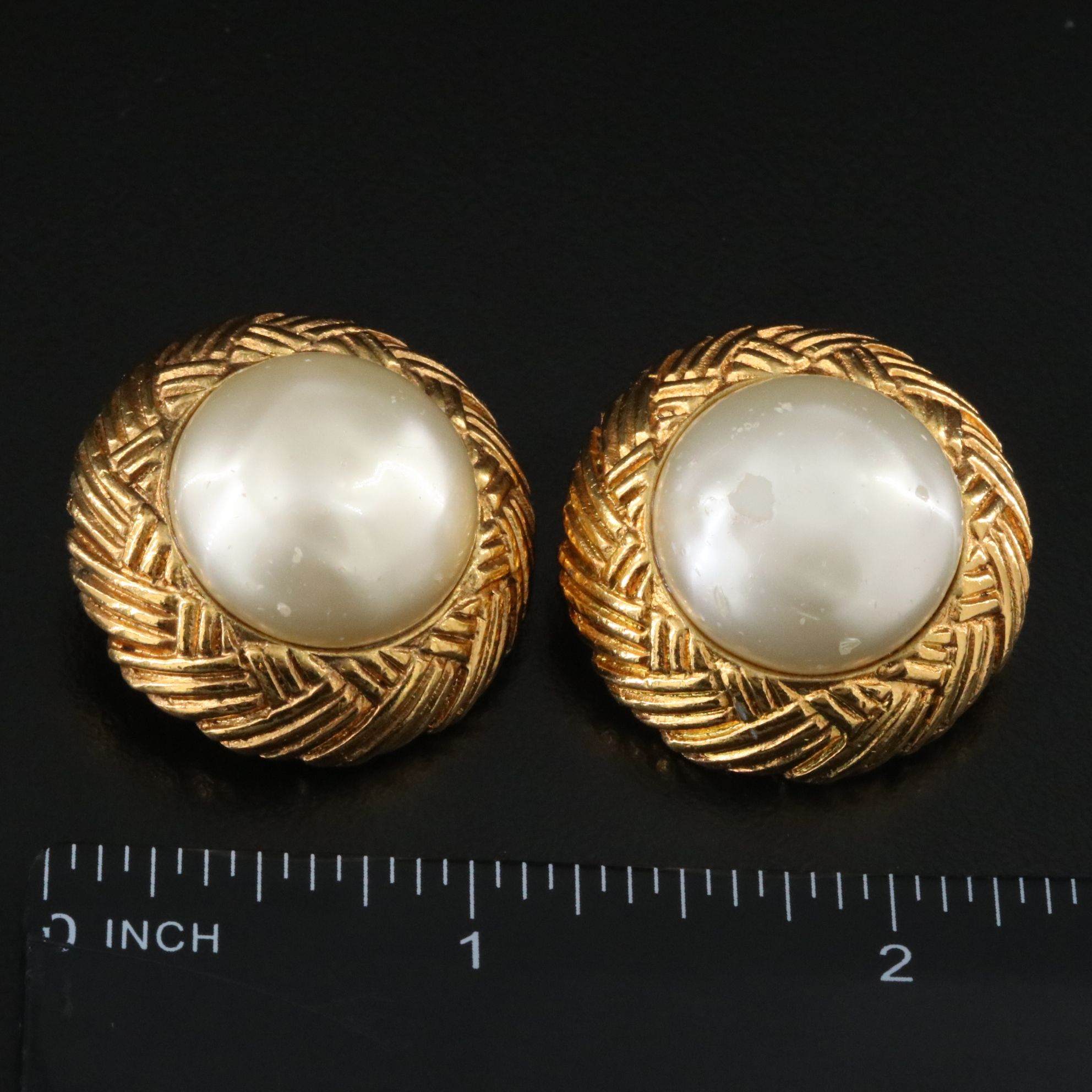 Chanel Glass Pearl Earrings