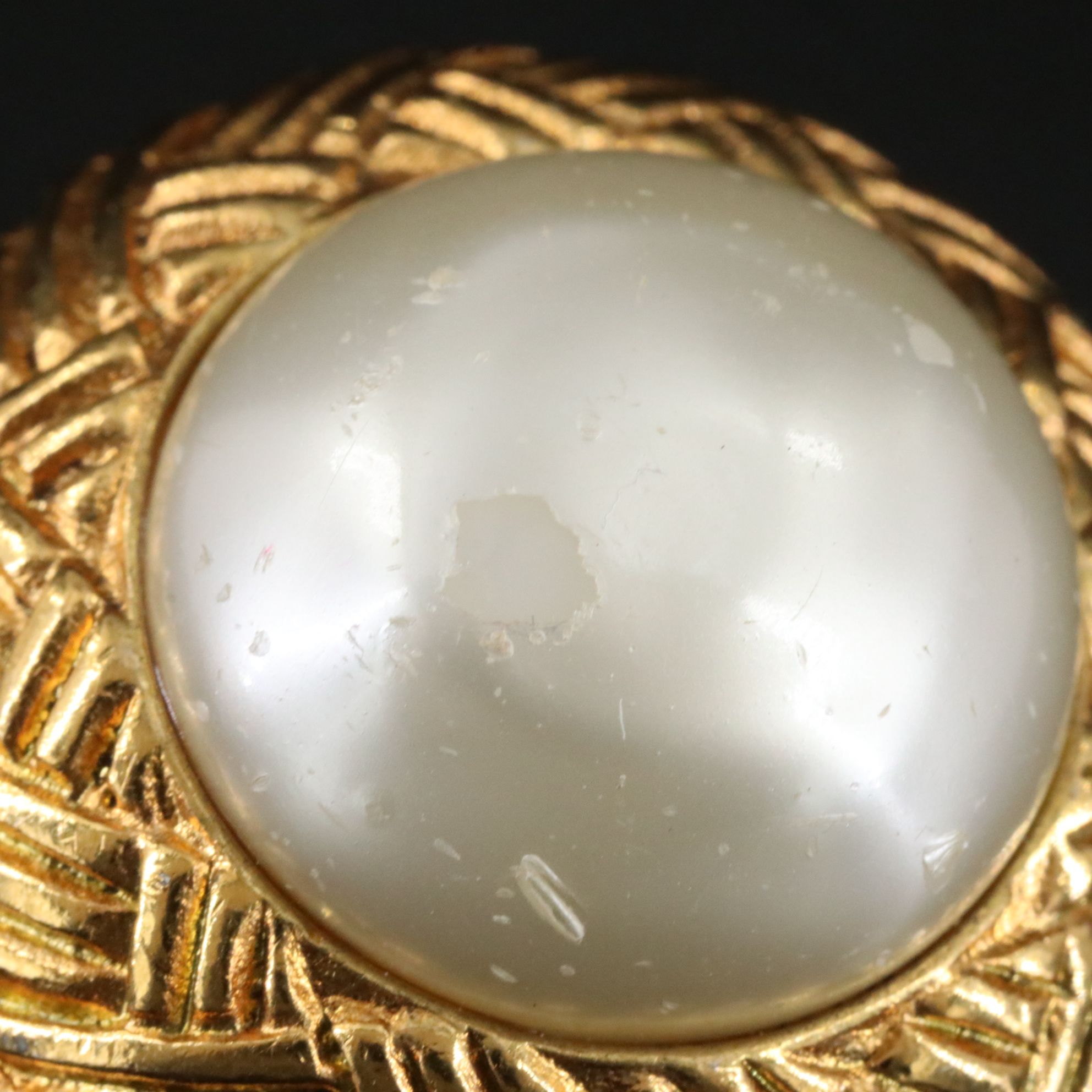 Chanel Glass Pearl Earrings