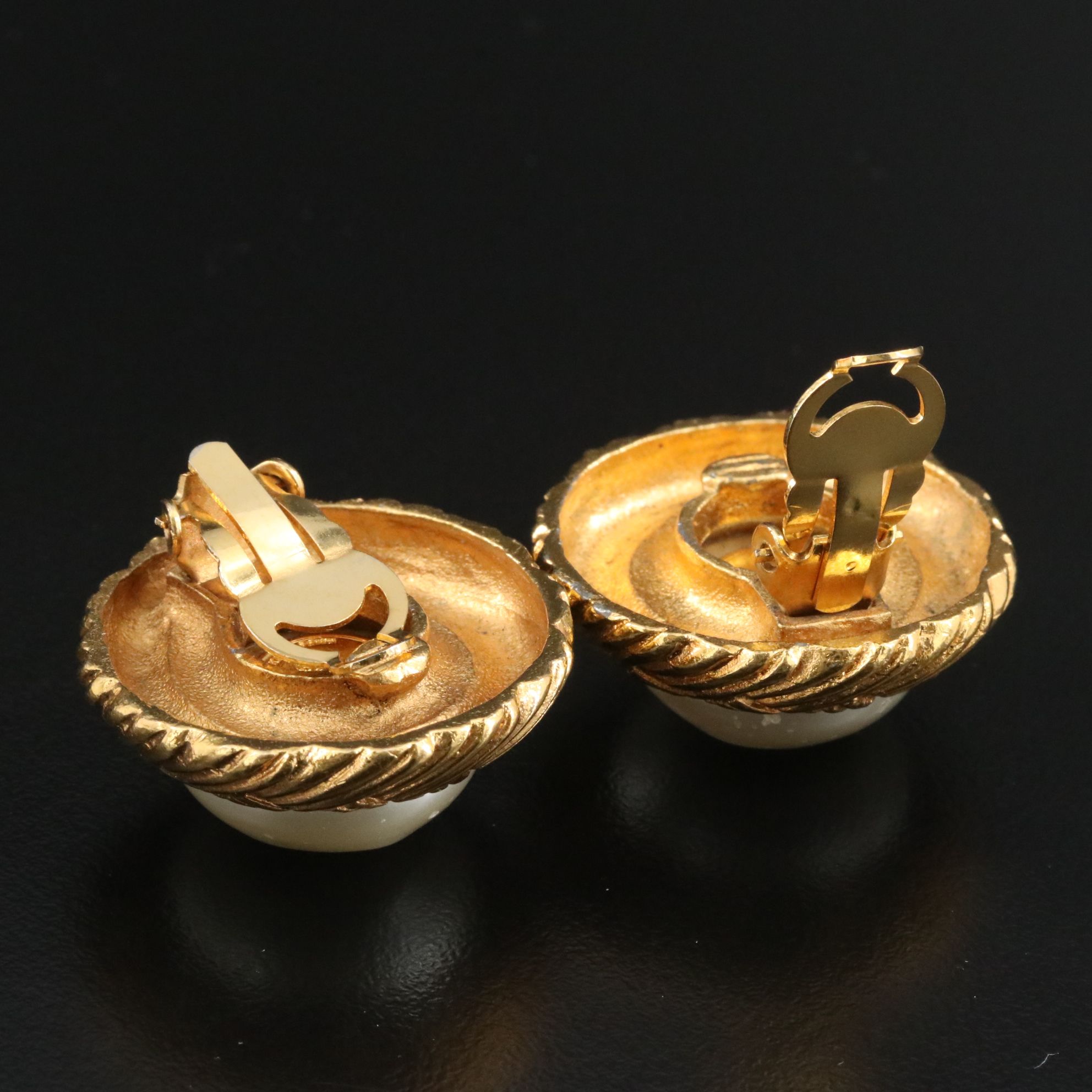 Chanel Glass Pearl Earrings