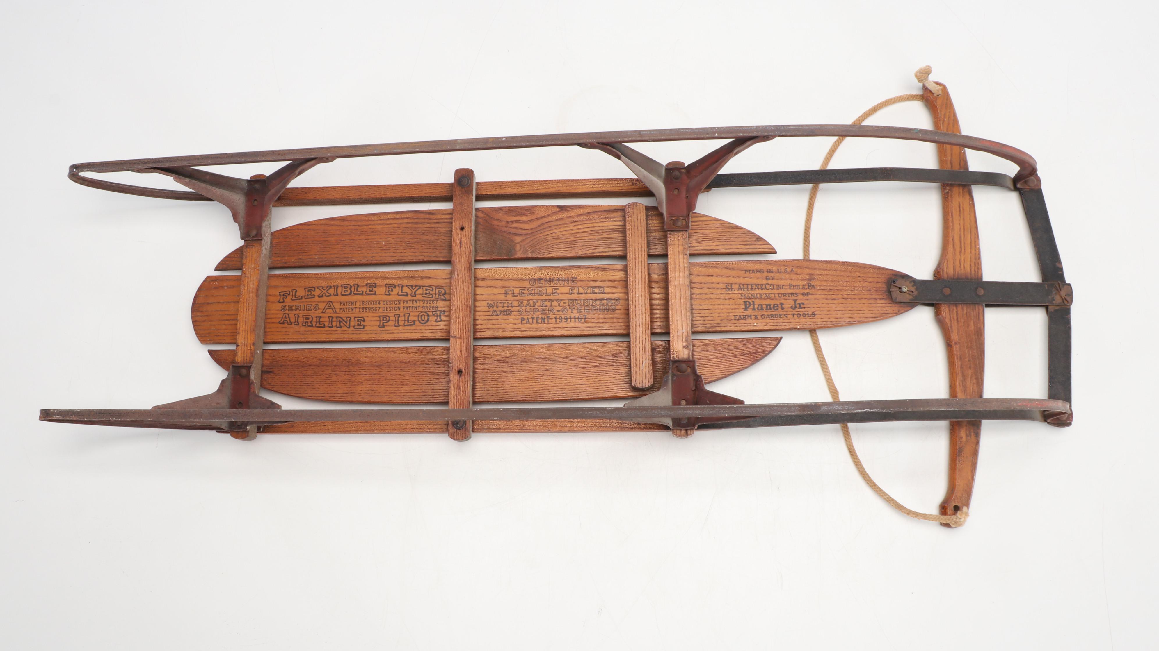 S.L. Allen & Co. Flexible Flyer Wooden Sled, Mid-20th Century
