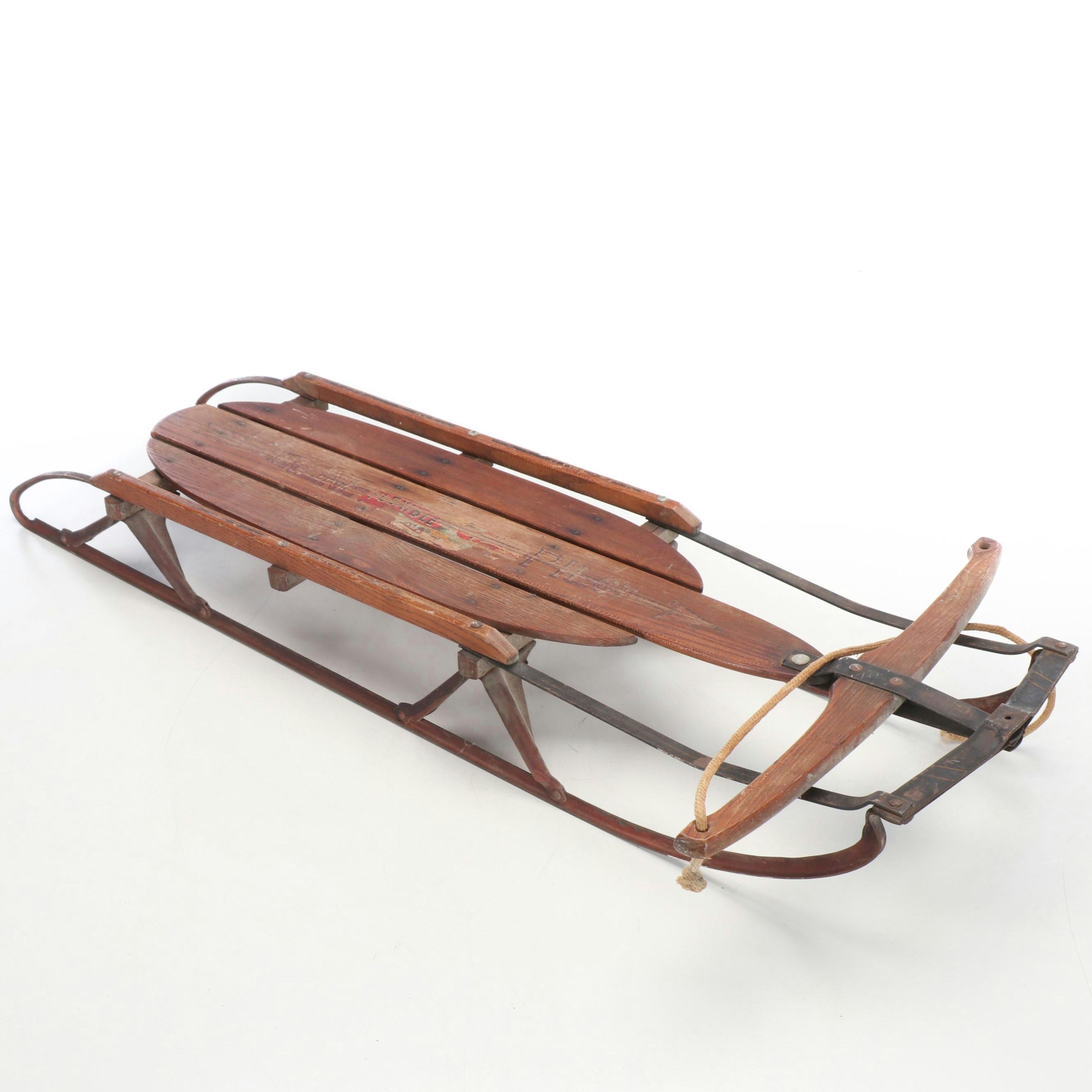 S.L. Allen & Co. Flexible Flyer Wooden Sled, Mid-20th Century