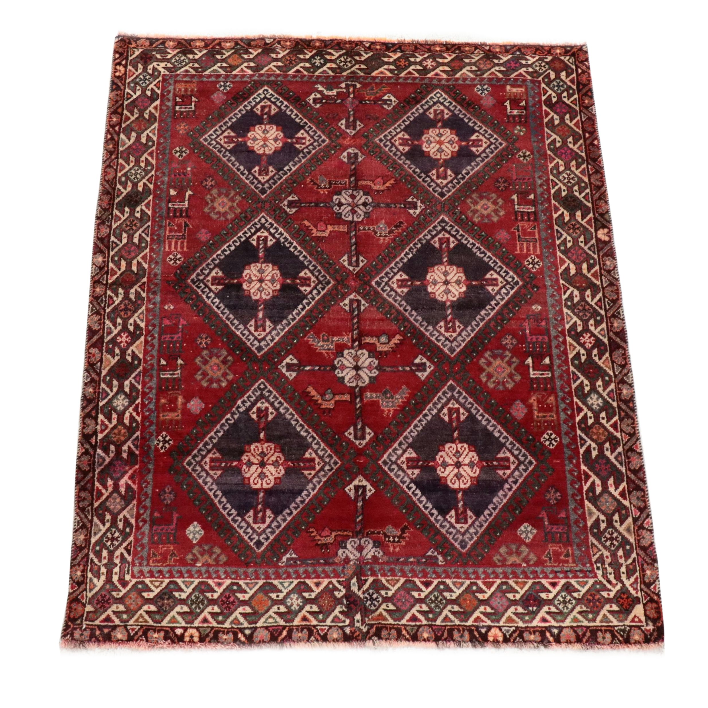 4'9 x 6'6 Hand-Knotted Persian Qashqai Area Rug