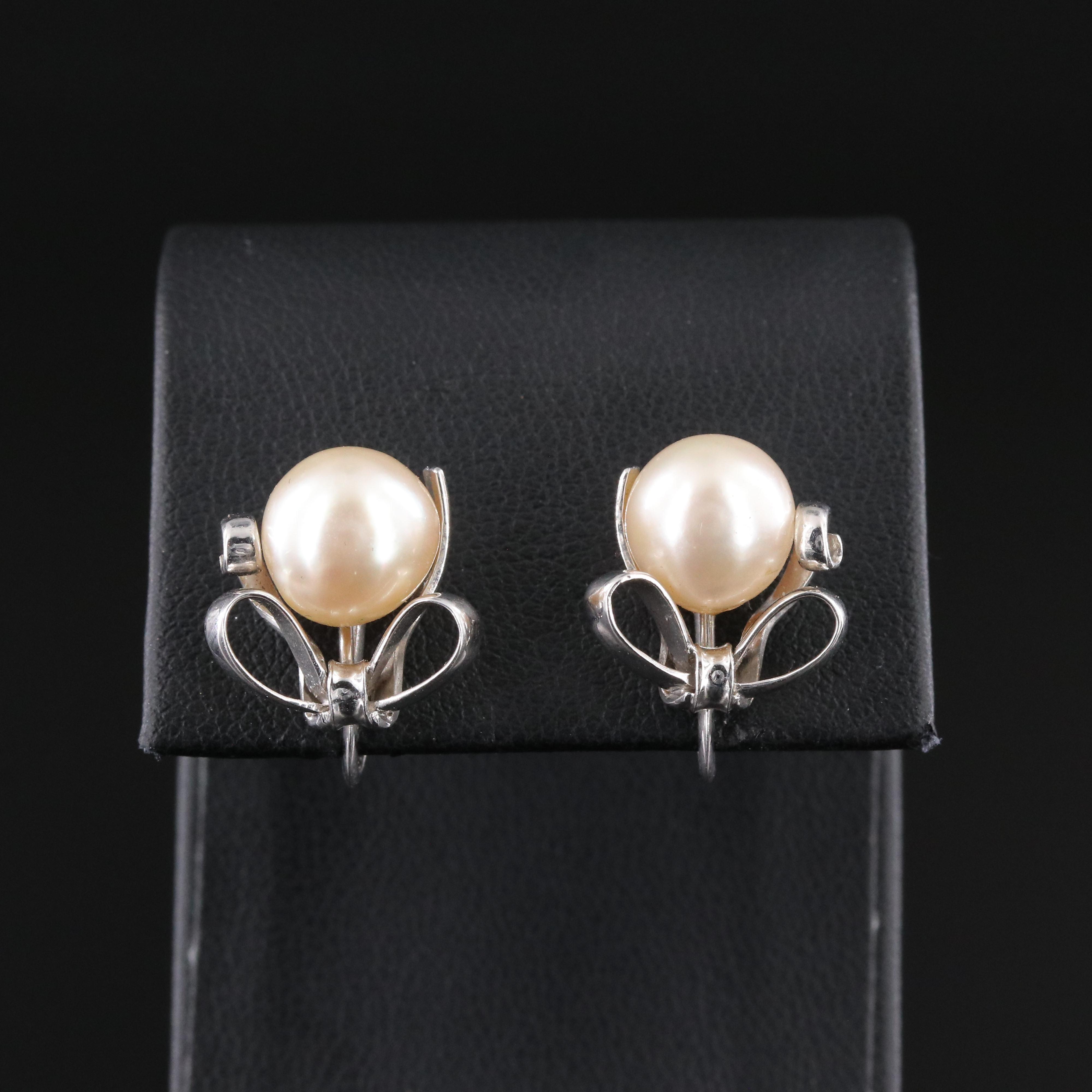 14K Cultured Pearl Non-Pierced Earrings