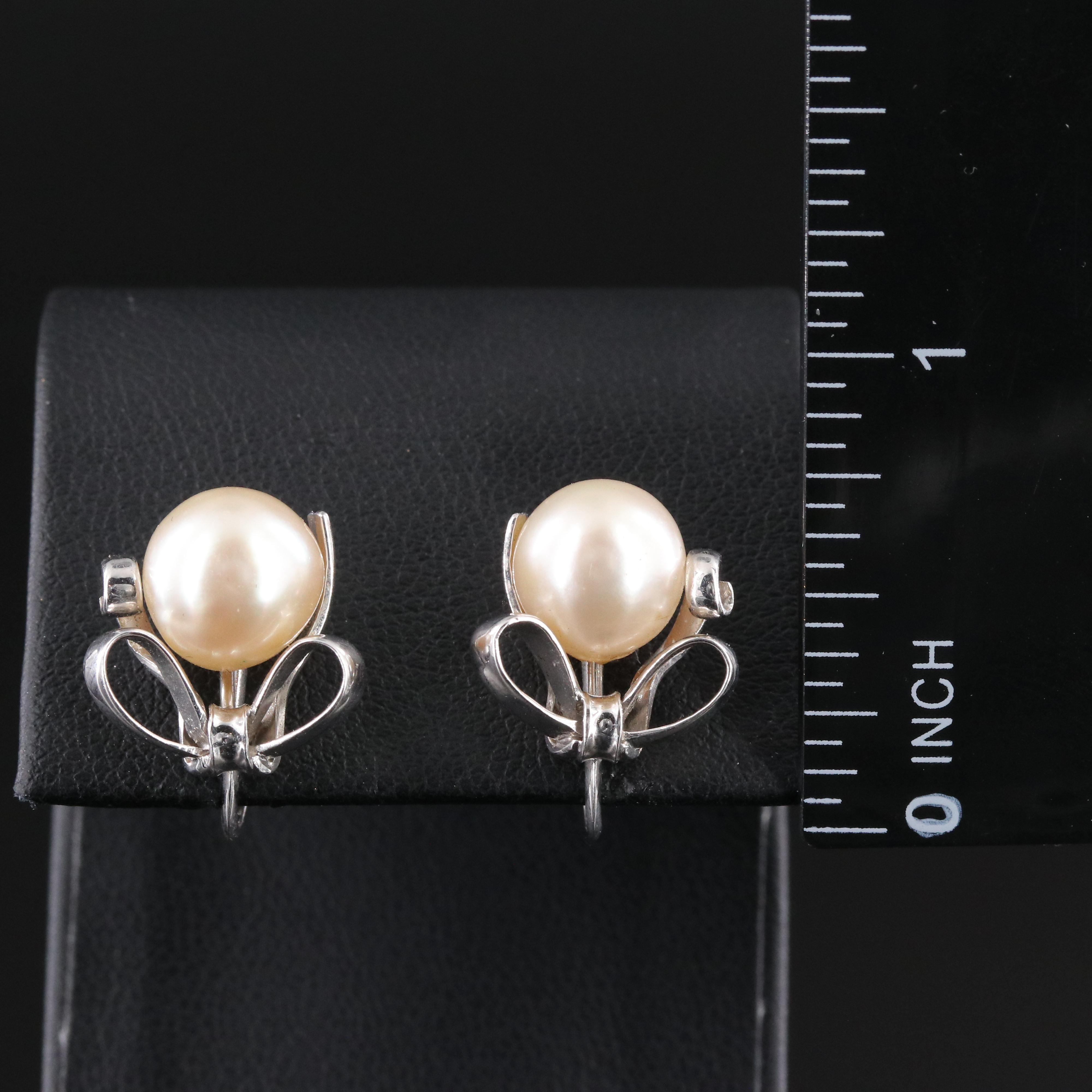 14K Cultured Pearl Non-Pierced Earrings