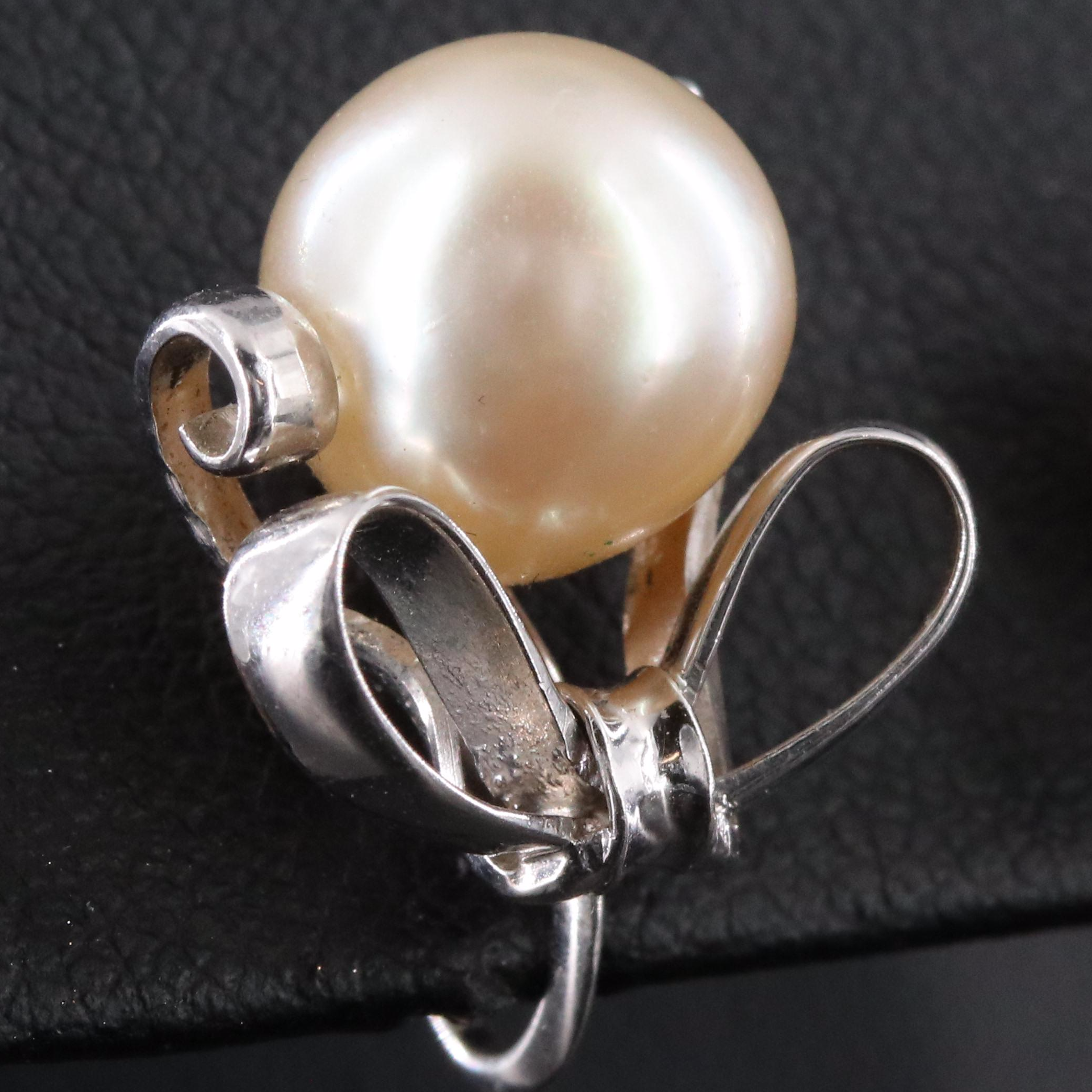 14K Cultured Pearl Non-Pierced Earrings