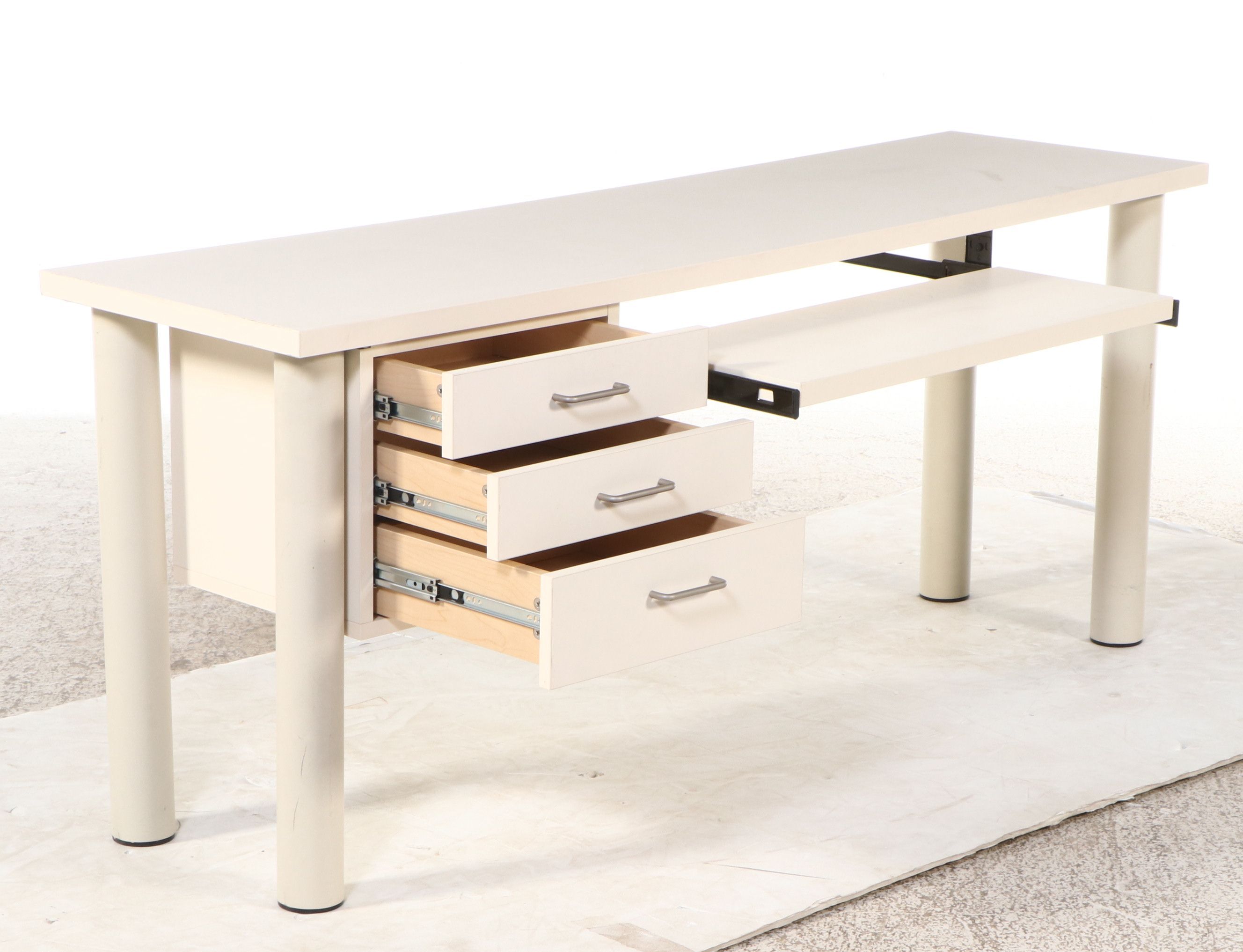 Industrial Style Cream Laminate Computer Desk