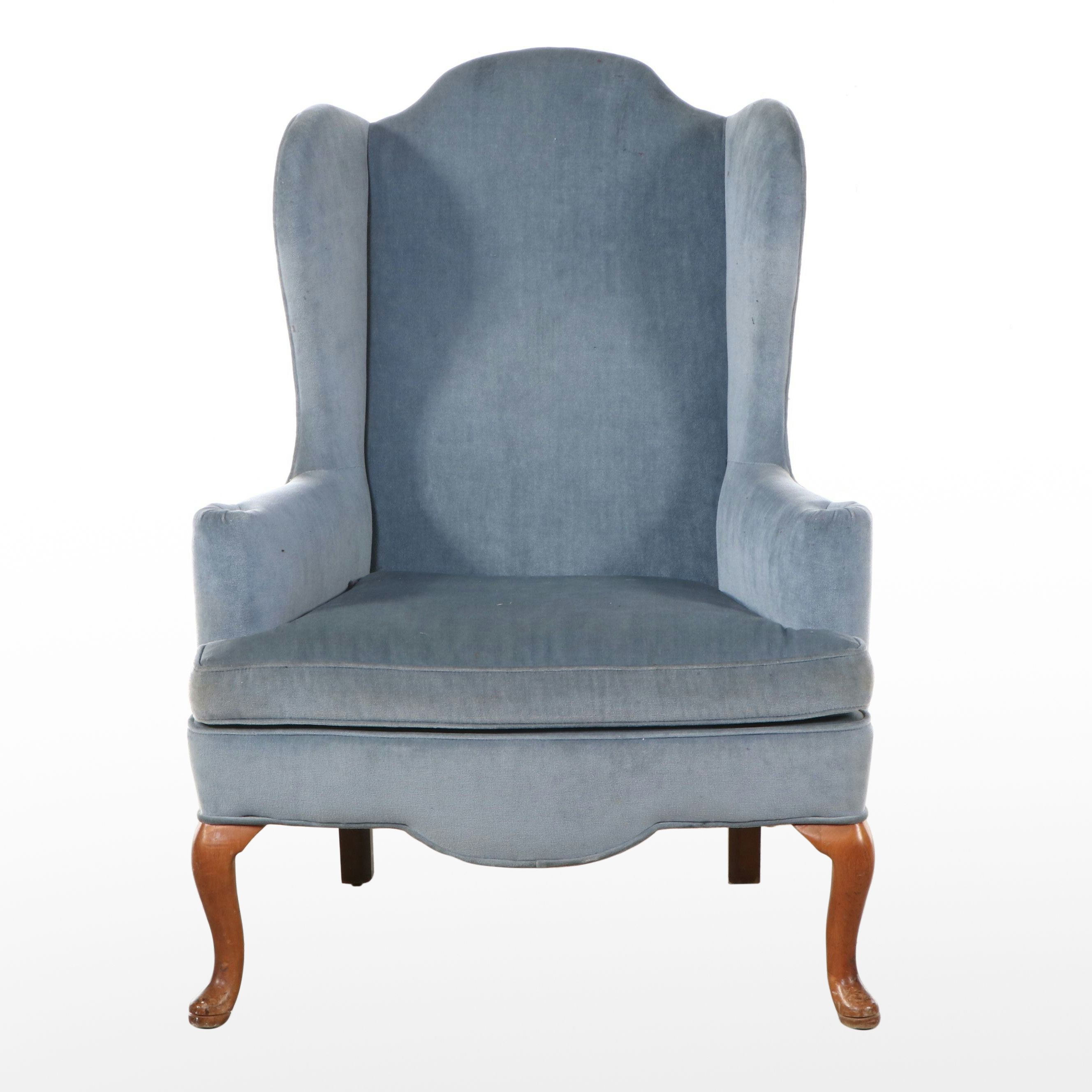 Wittenburg Furniture Queen Anne Style Wingback Chair, Late 20th Century