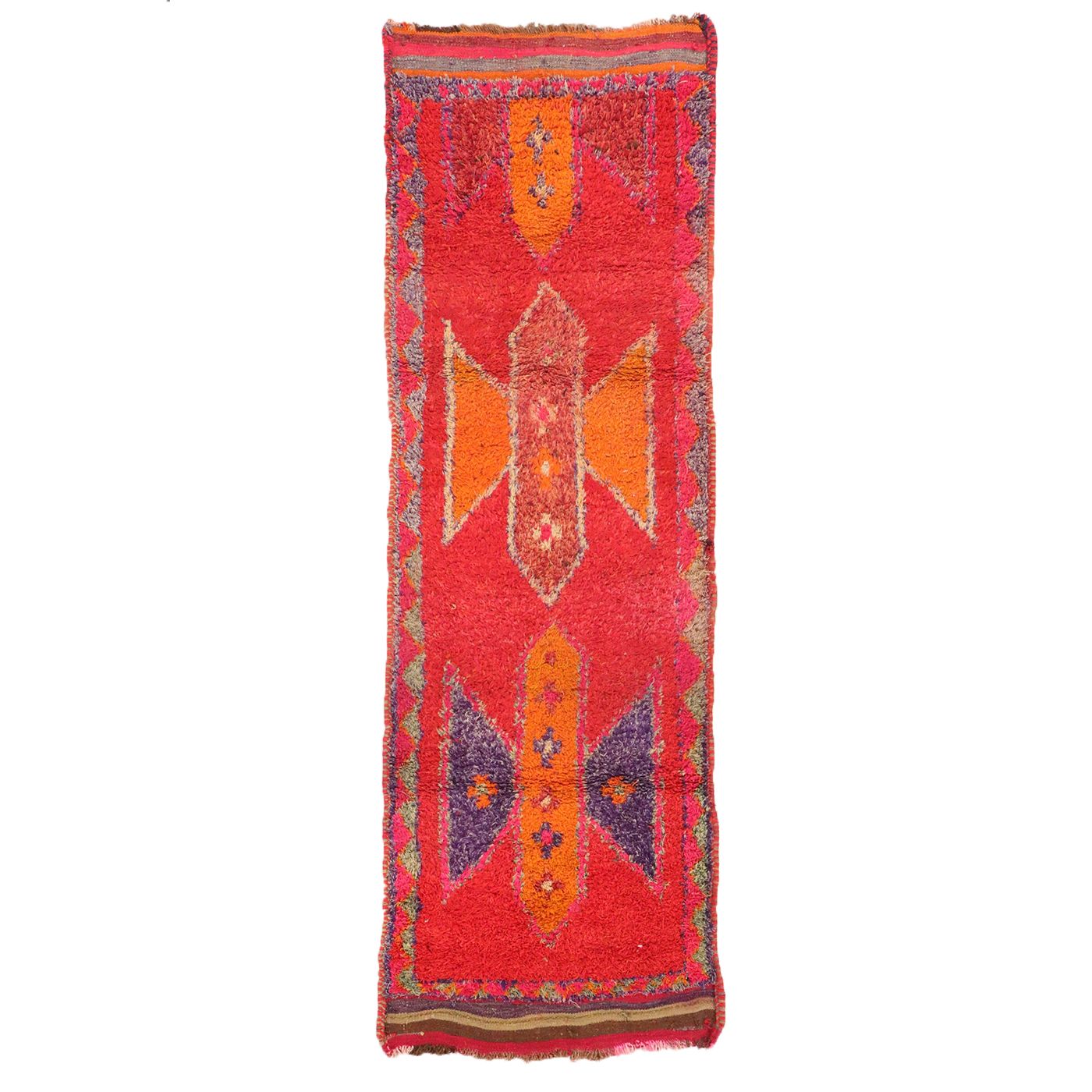 3'5 x 10'3 Hand-Knotted Turkish Village Long Rug