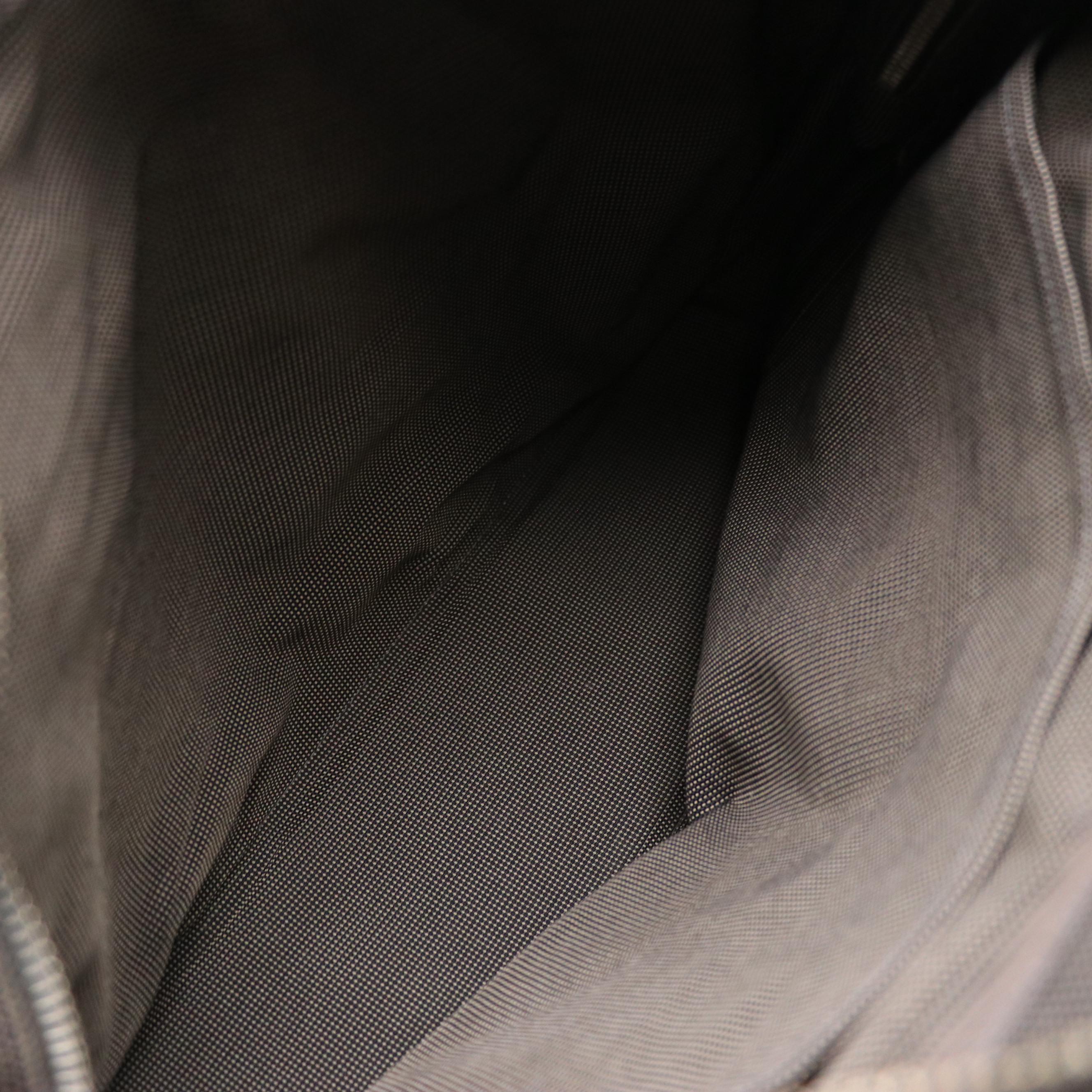 Hermès Herline Fourre-Tout MM Zip Tote in Grey and Black Nylon Canvas