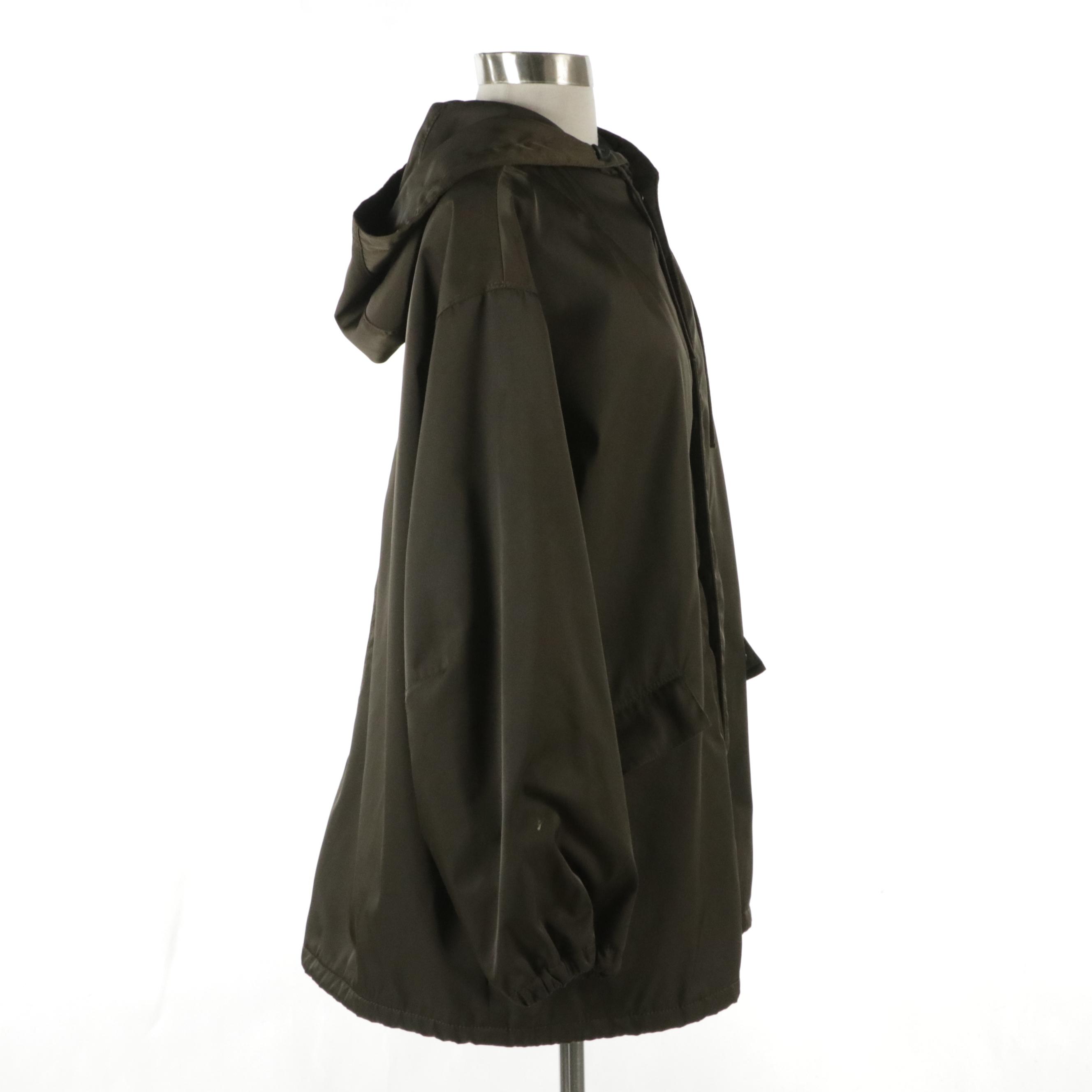 Prada Sport Chocolate Brown Tessuto Nylon Rain Jacket