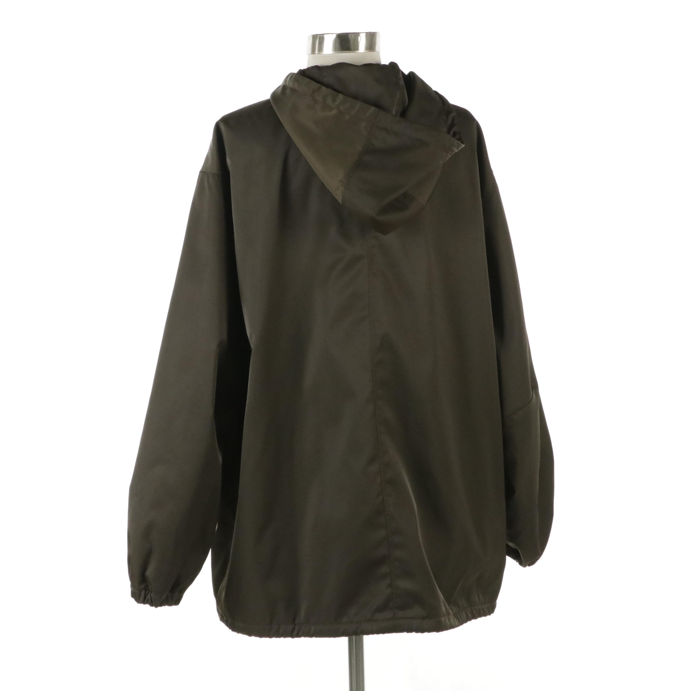 Prada Sport Chocolate Brown Tessuto Nylon Rain Jacket