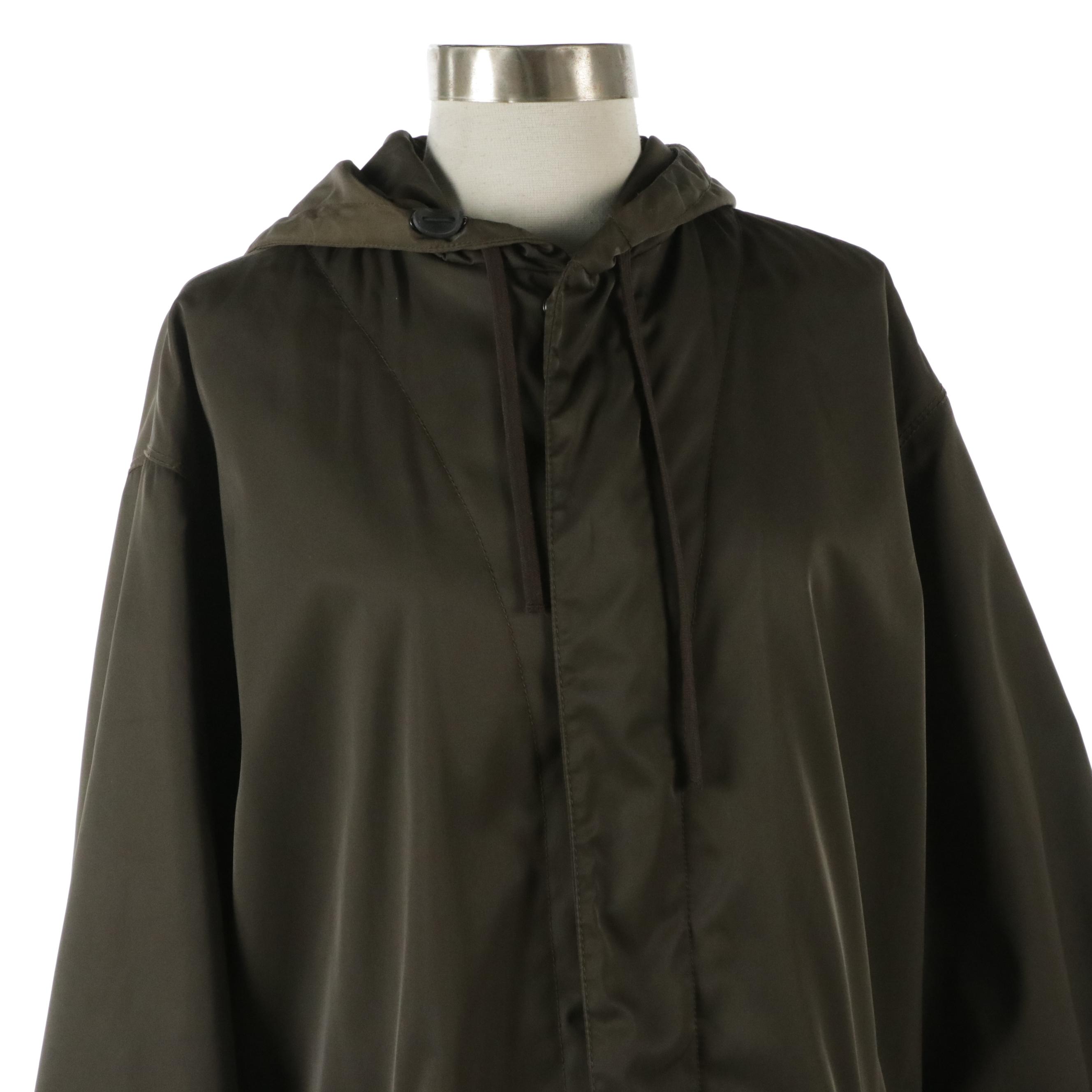 Prada Sport Chocolate Brown Tessuto Nylon Rain Jacket