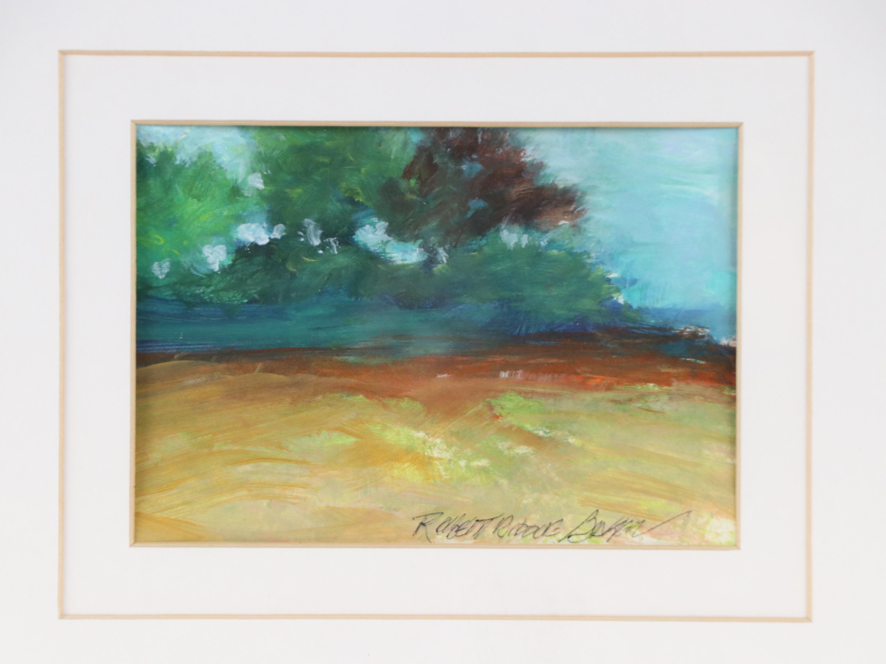 Robert Riddle Baker Landscape Acrylic Painting "Horizon with Trees," 2024